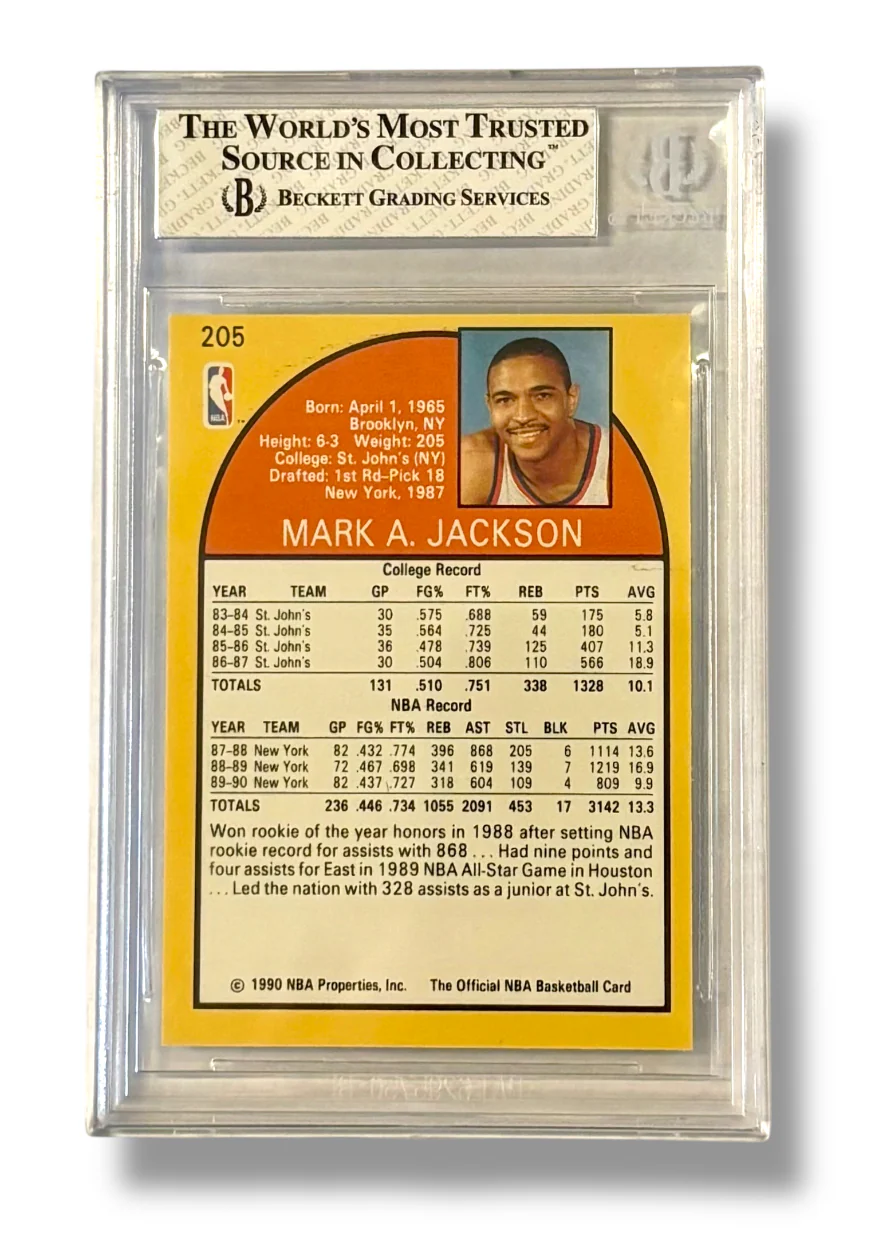 1990-91 NBA Hoops #205 Mark Jackson Menendez Bros BGS 8 NM-MT - 0013419701 - Image 2