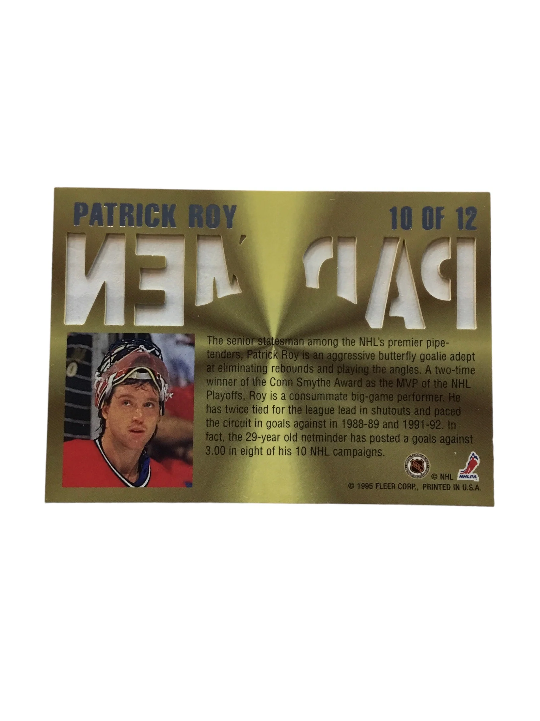 1995/96 ULTRA PREMIER PAD MEN PATRICK ROY #10 - Image 2