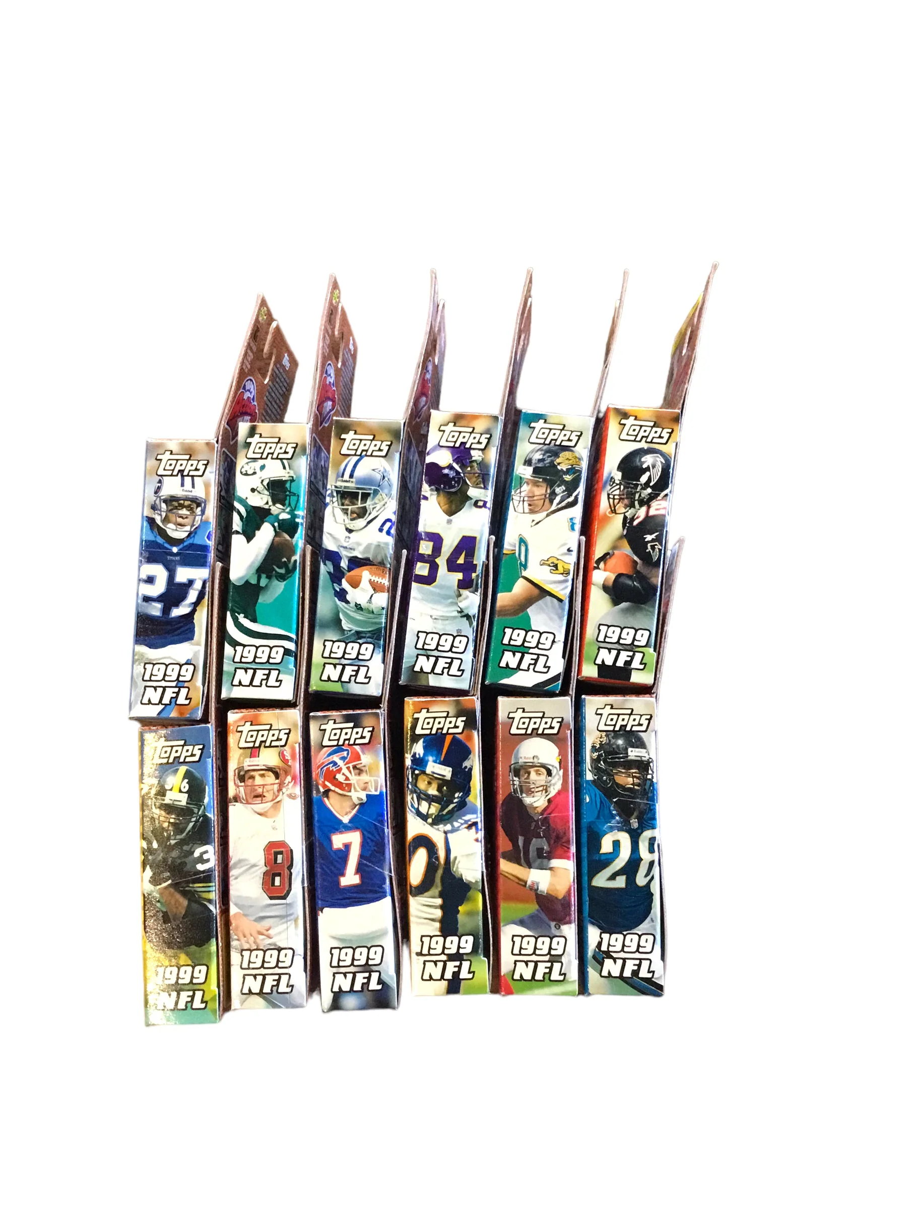 1999 Topps Action Flats Football Figure and Exclusive Card- Complete Set of 12 - New In Box - Image 3