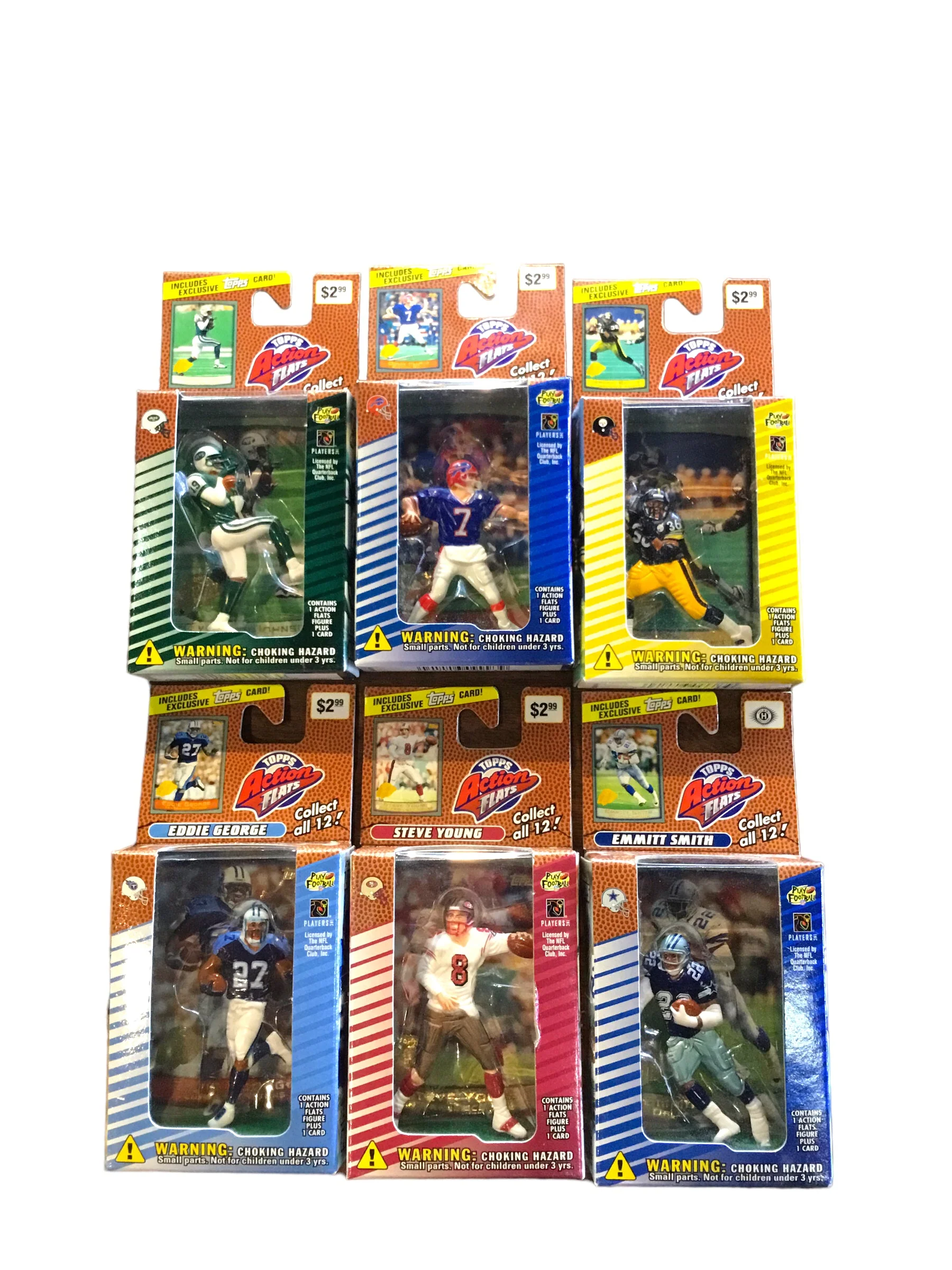 1999 Topps Action Flats Football Figure and Exclusive Card- Complete Set of 12 - New In Box - Image 4