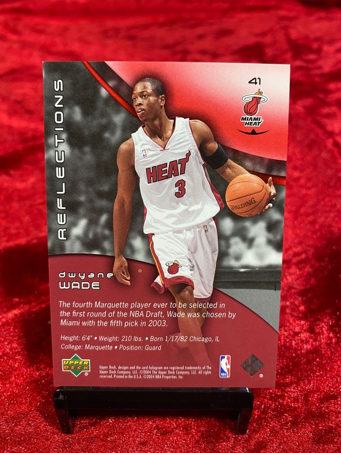2003-04 Upper Deck Triple Dimensions Reflections Ruby #41 Dwyane Wade 58/500 - Image 3