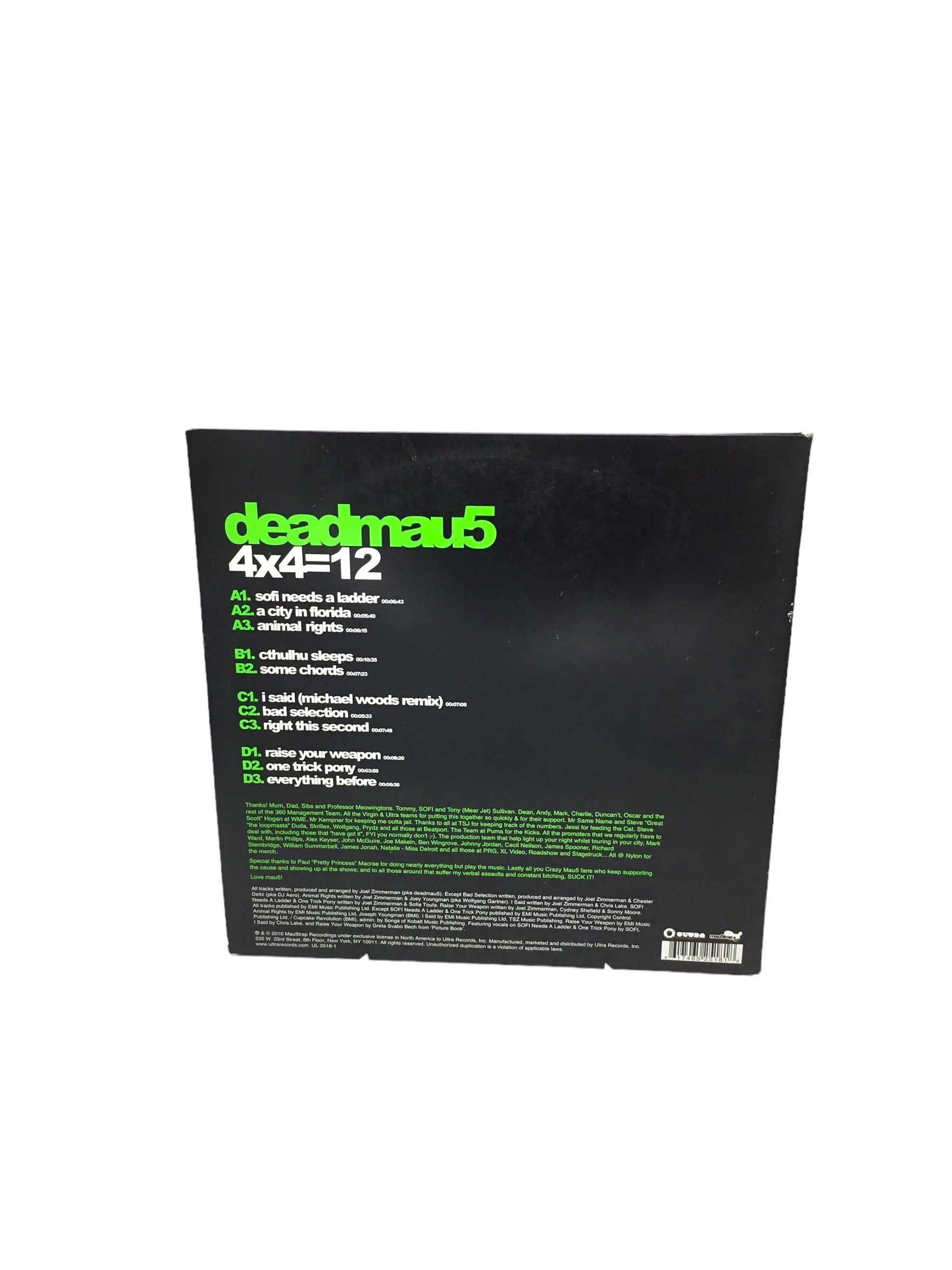 2010 Deadmau5 4 X 4 = 12 Double Album LP Vinyl Gatefold VG+ - Image 10