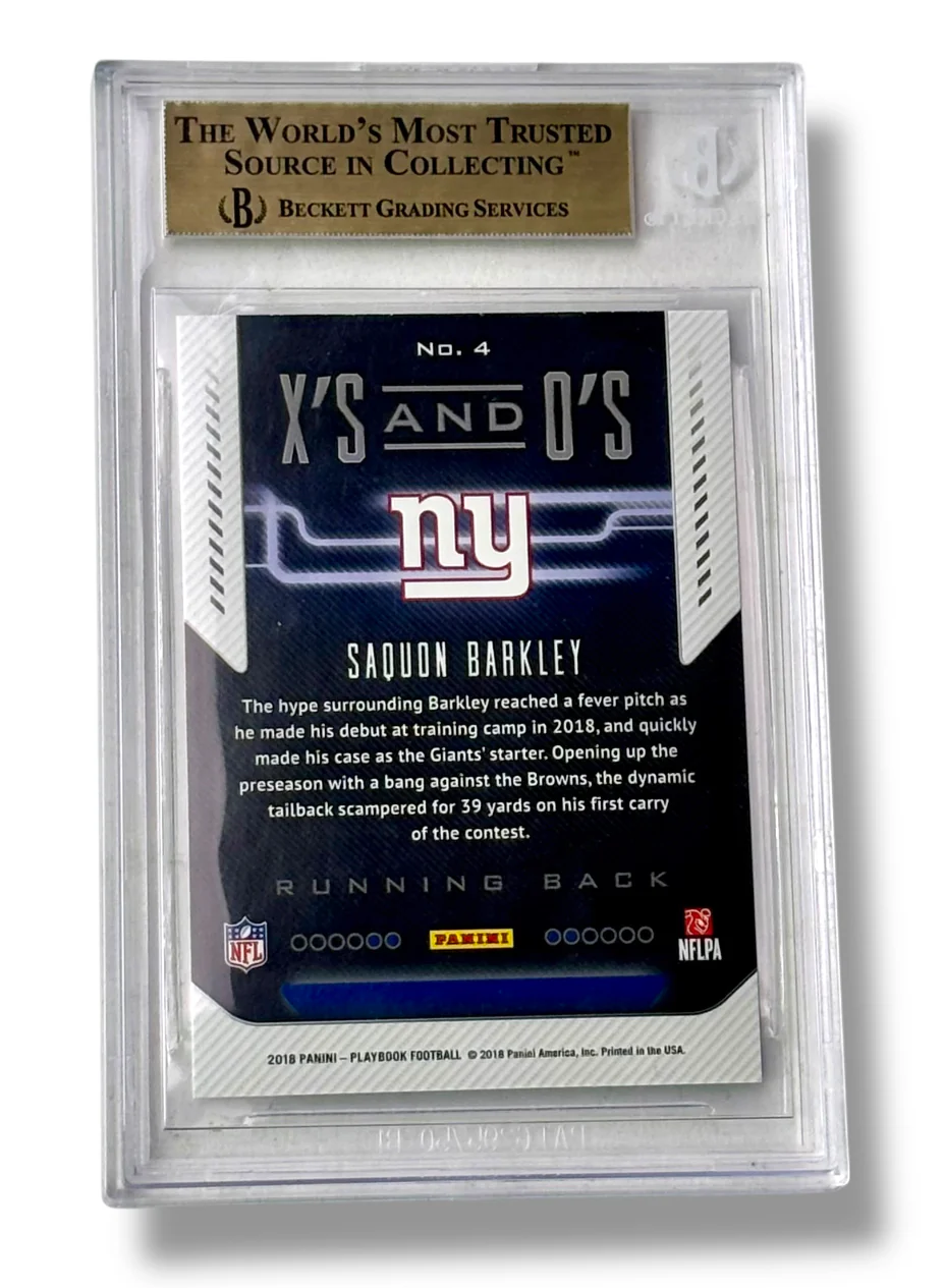 2018 Panini Playbook X's & O's #4 Saquon Barkley RC BGS 9.5 - 0013420170 - Image 2
