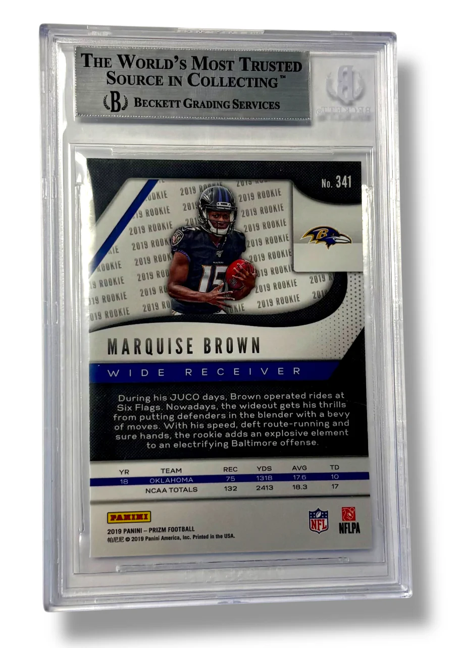2019 Panini Prizm #341 Marquise Brown Rookie RC BGS 9 - 0013420249 - Image 2