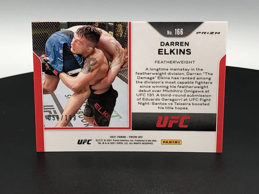 2021 Darren Elkins Panini Blue Prizm 51/199 - Image 2