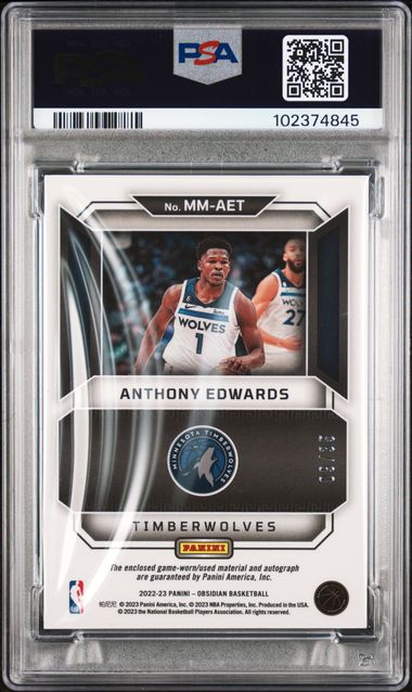 2022 Obsidian Orange Etch /35 Anthony Edwards Auth Auto PSA 9 - 102374845 - Image 2