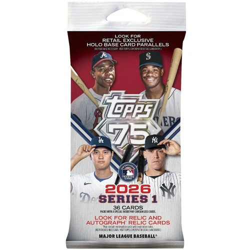 2026 Topps Series 1 Baseball Factory Sealed Fat Cello Pack