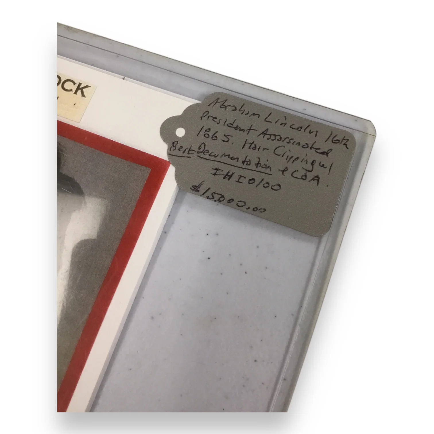 Abraham Lincoln Hair Clipping - MOST Documented Hair with Certificate of Authenticity - Image 7
