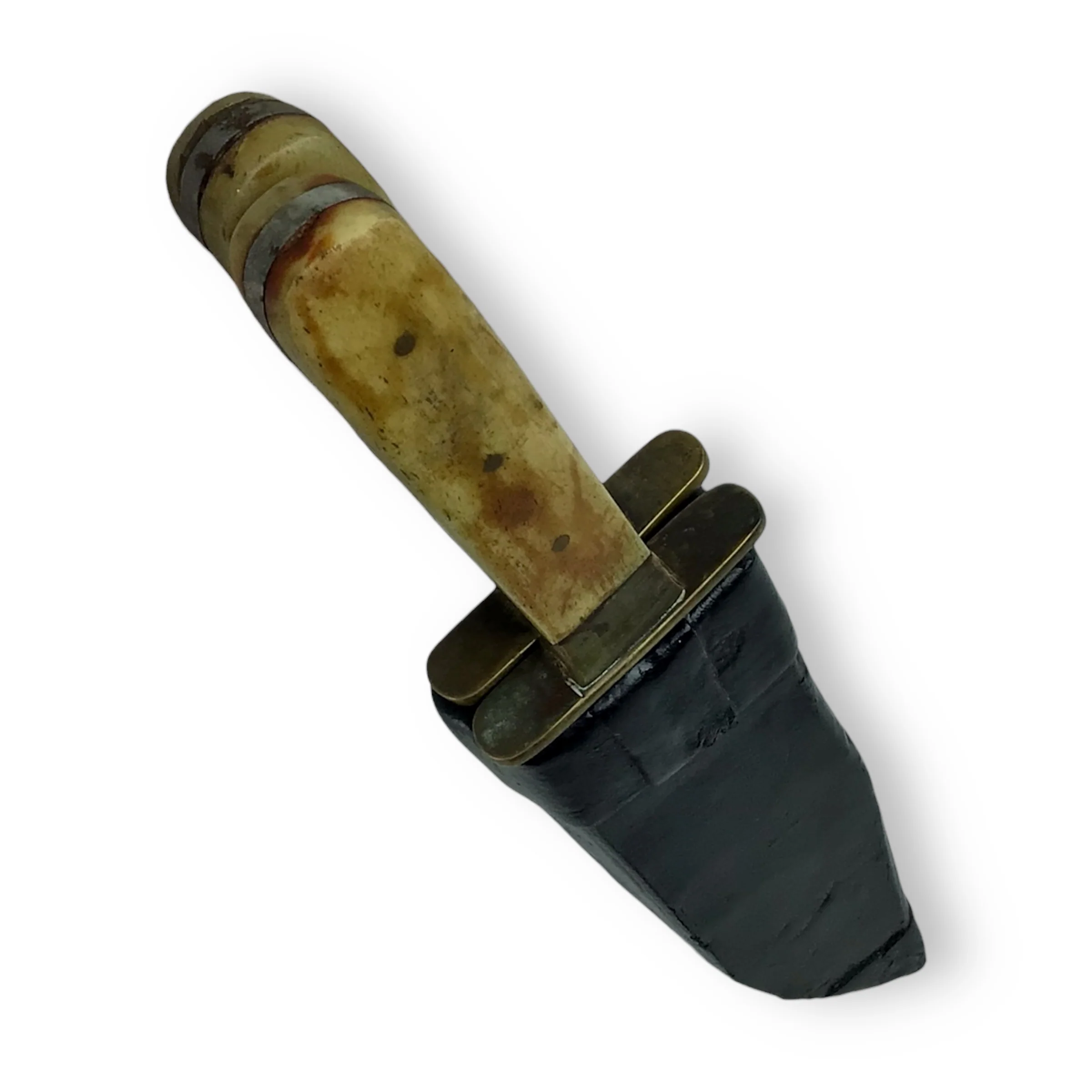 American Frontier 18thC Bowie Knives Set – Dual Horn Handle in Single Sheath - Image 6