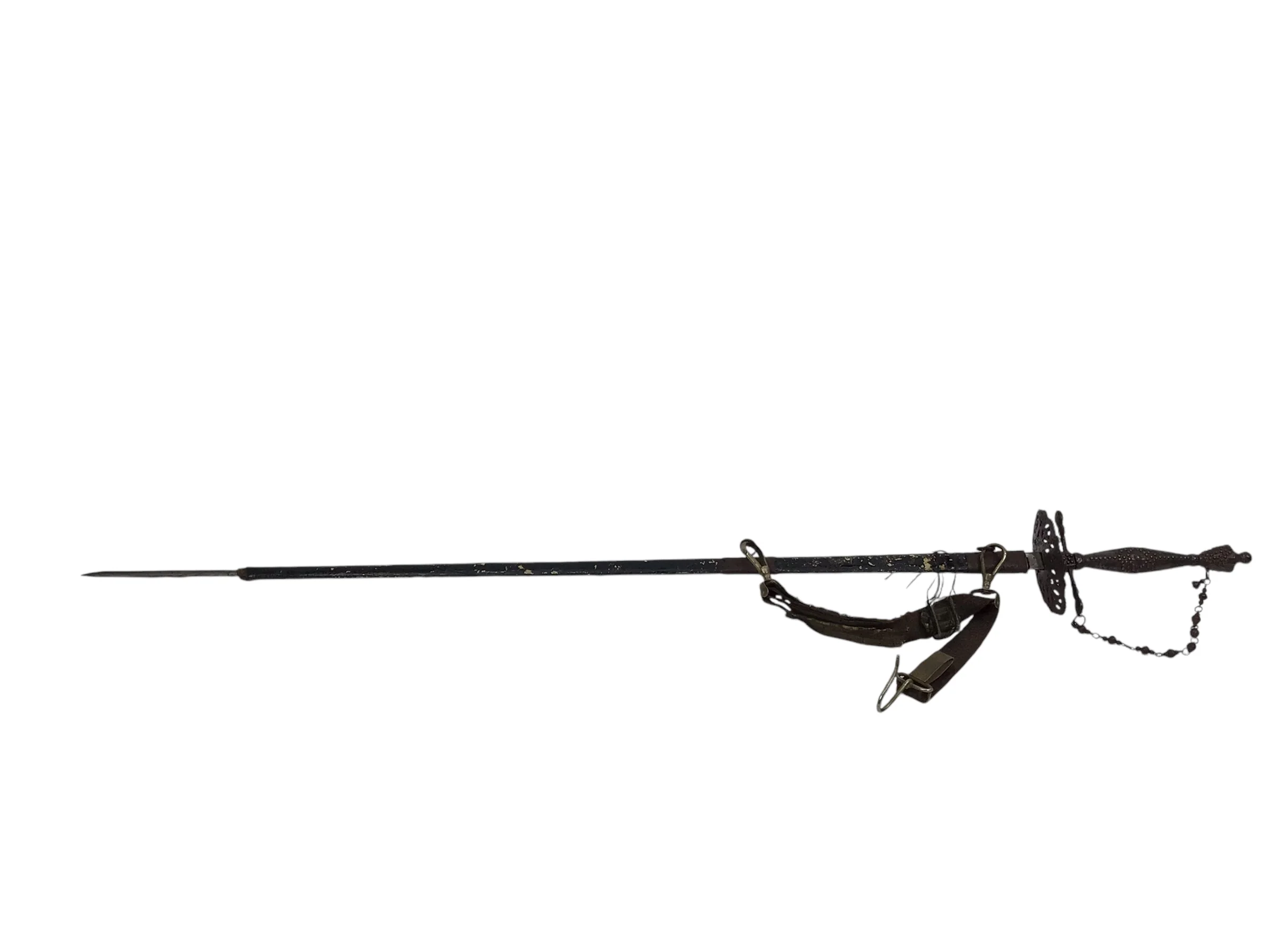 Rev War French Officer Rapier w/ Chain Guard & Scabbard, 18th C, Rare Sword