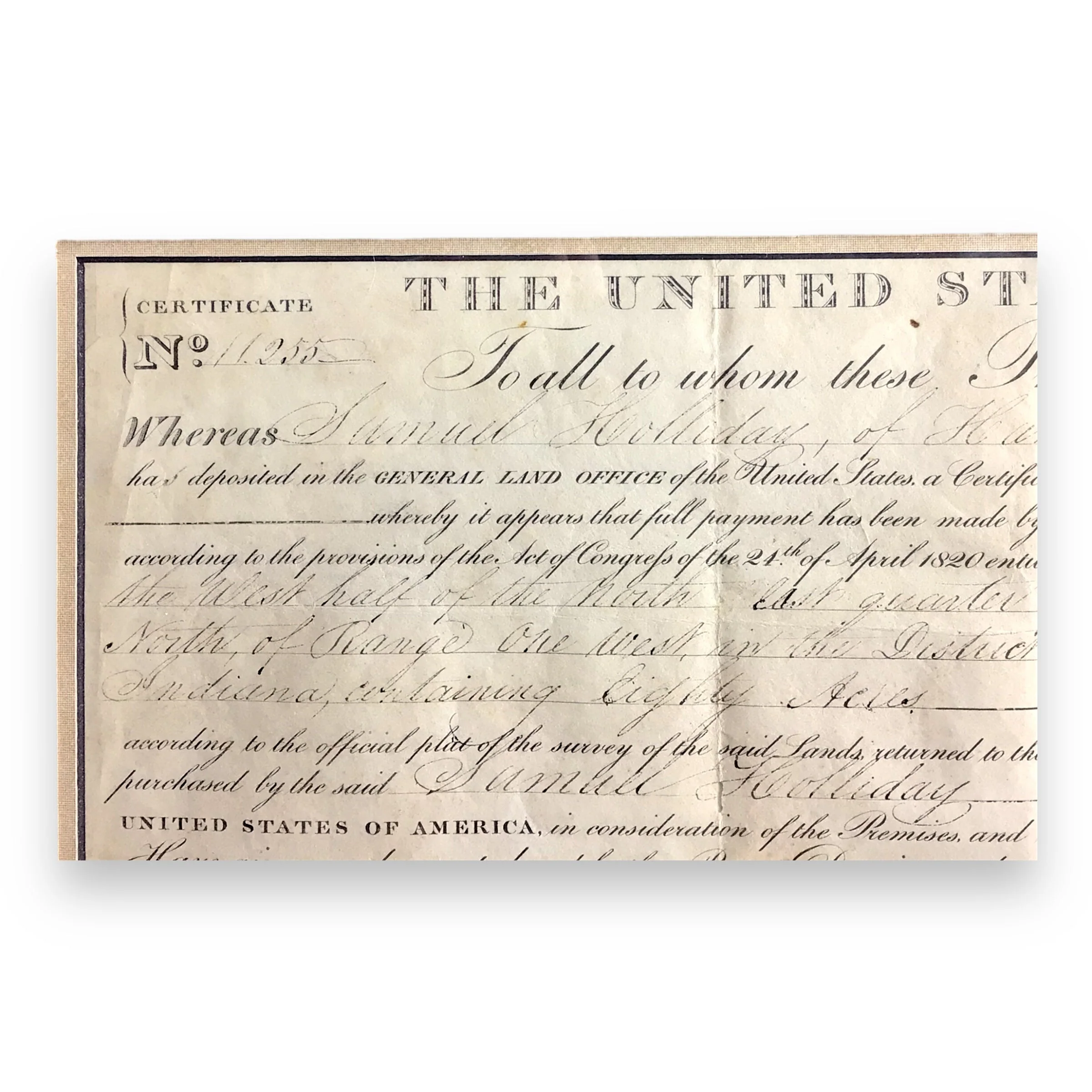 Andrew Jackson Signed and Framed Presidential Land Grant – Dated 1829 - Image 4