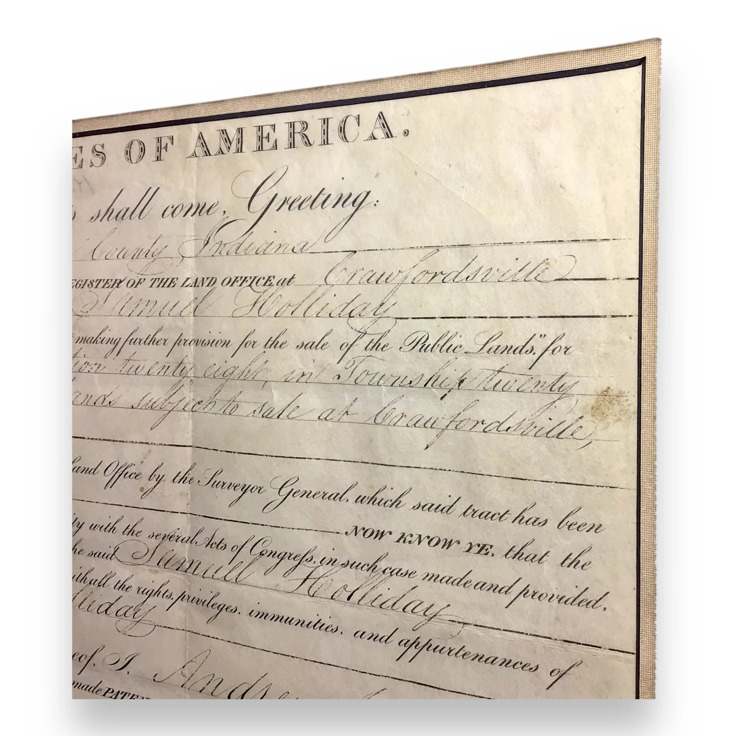 Andrew Jackson Signed and Framed Presidential Land Grant – Dated 1829 - Image 6