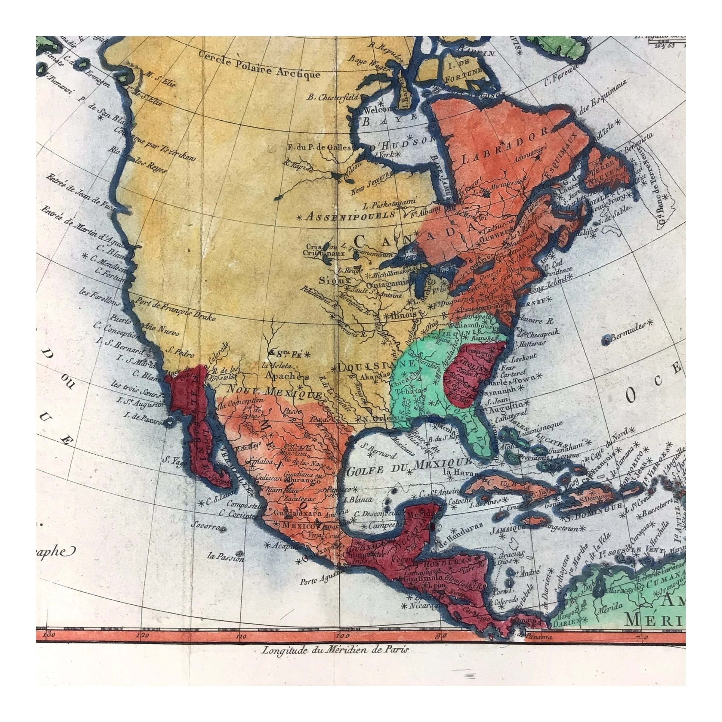 1780 Antique Map of North America by Rigobert Bonne – Amerique Septentrionale - Image 6