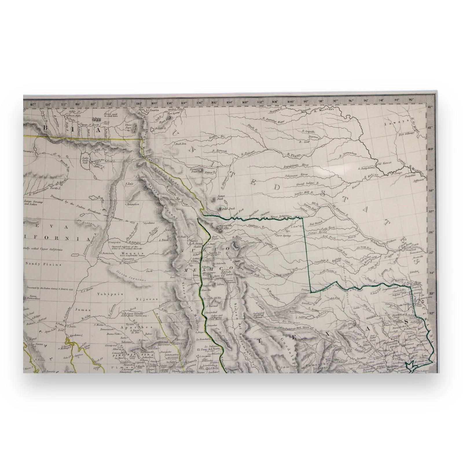 Antique Map "Central America II" Including Texas, California, Mexico, c. 1844 - Image 8