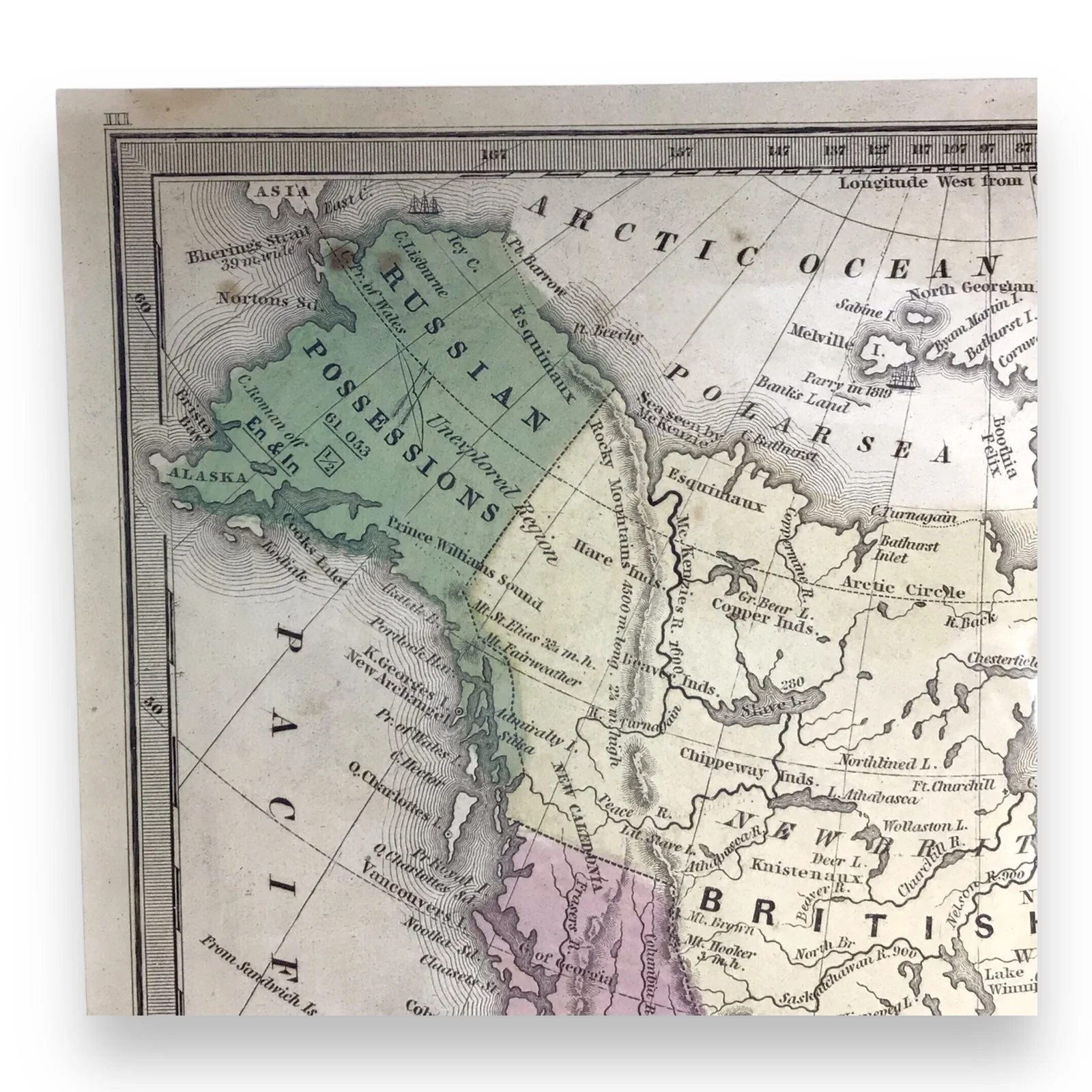 Antique Map of North America, Early Texas Republic & Russian Alaska - 1839 - Image 10