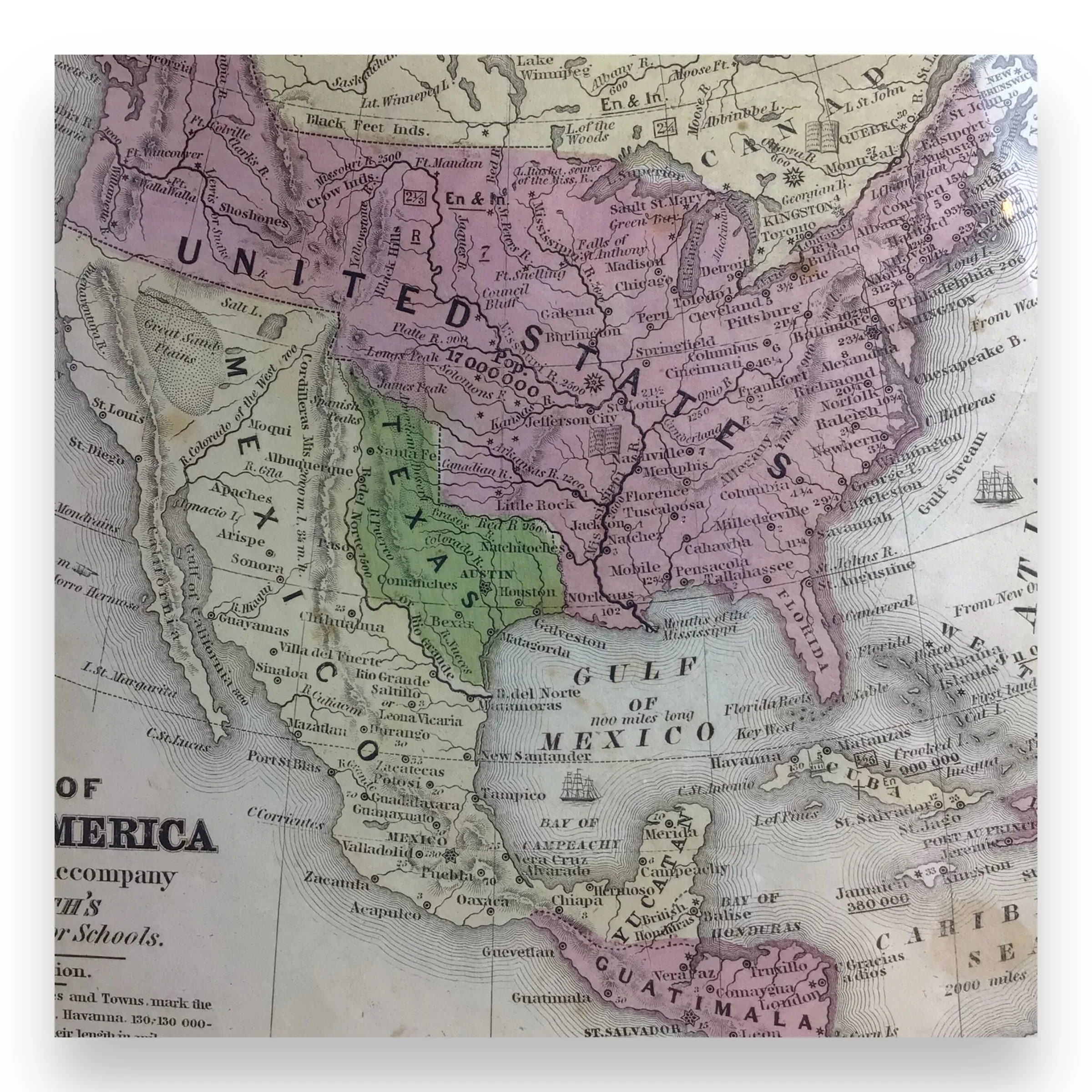 Antique Map of North America, Early Texas Republic & Russian Alaska - 1839 - Image 12