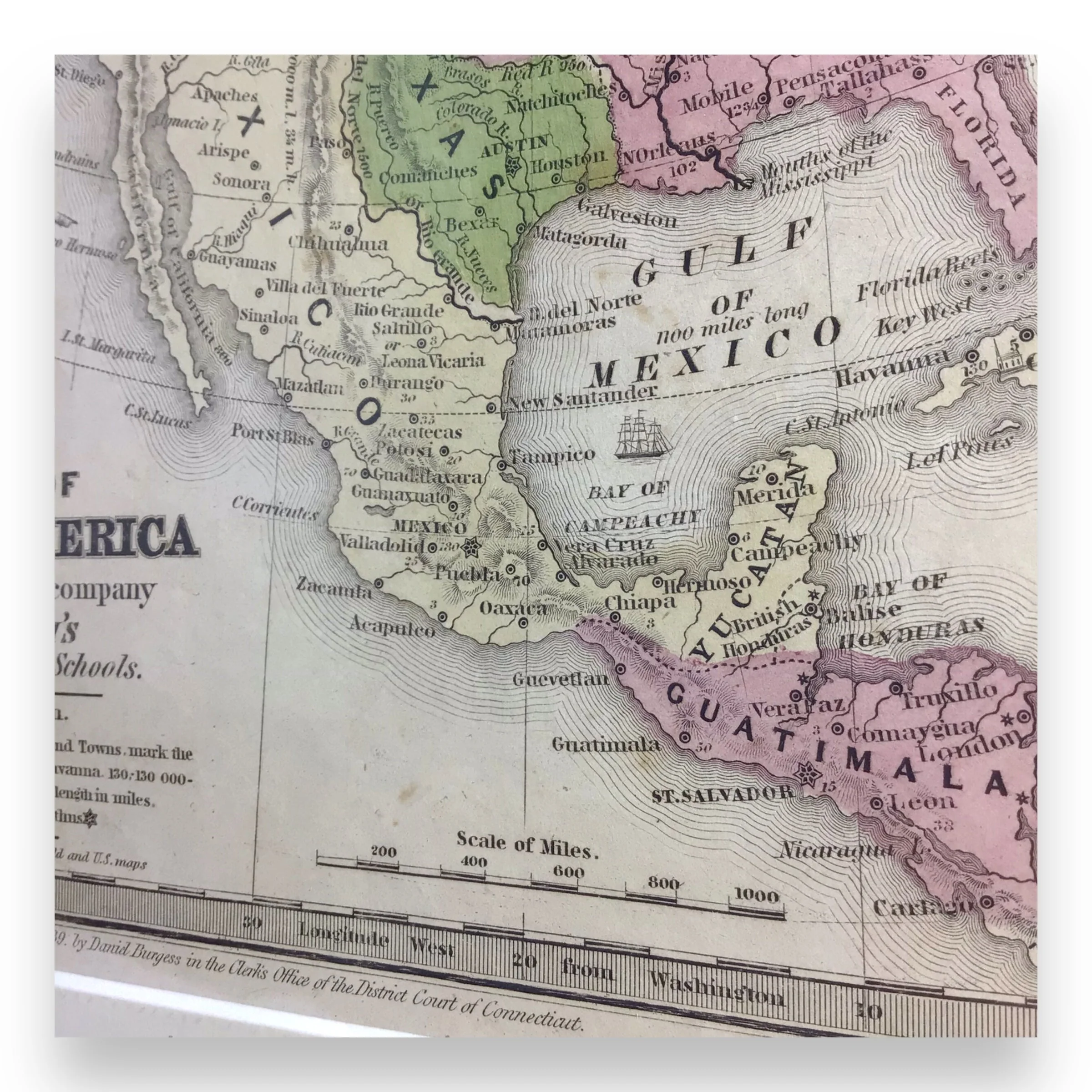 Antique Map of North America, Early Texas Republic & Russian Alaska - 1839 - Image 4