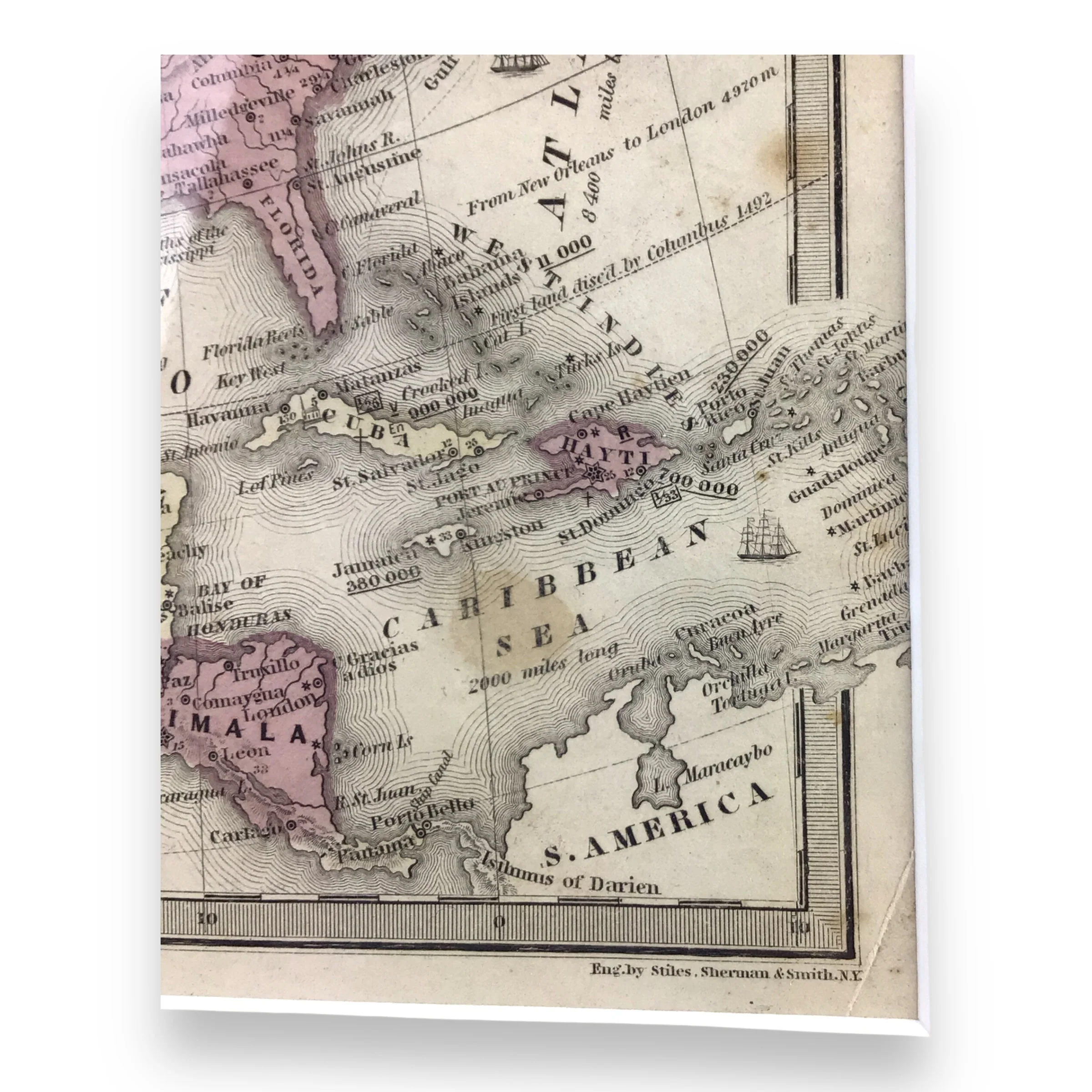 Antique Map of North America, Early Texas Republic & Russian Alaska - 1839 - Image 5