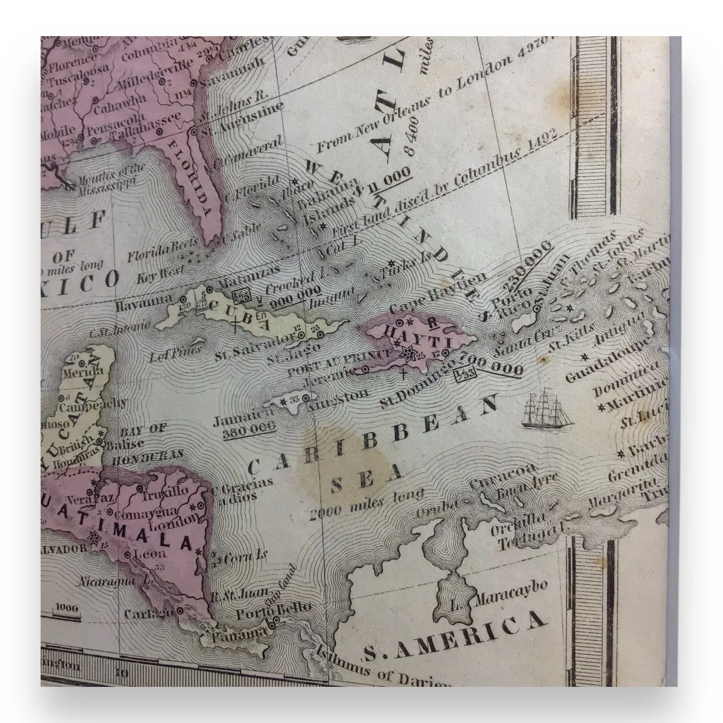 Antique Map of North America, Early Texas Republic & Russian Alaska - 1839 - Image 8