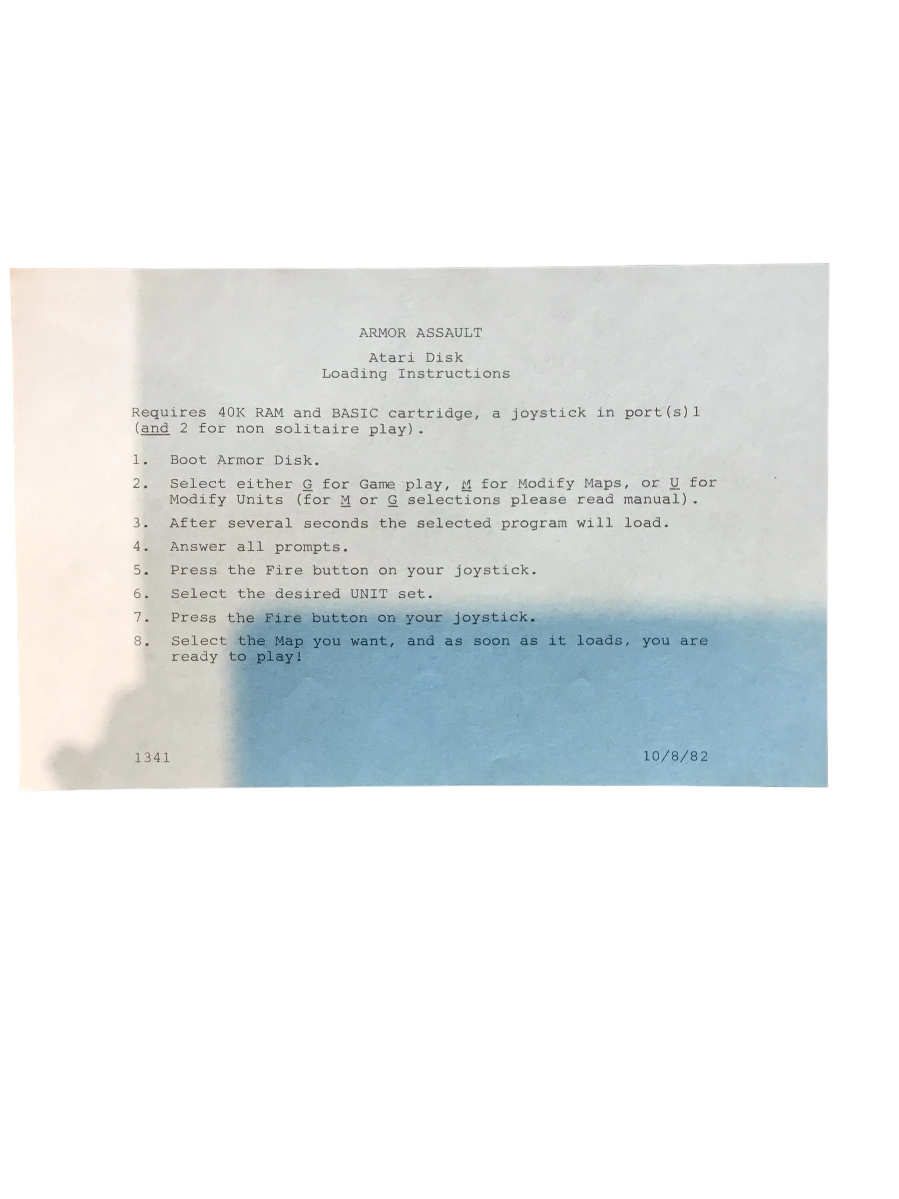 Armor Assault Computer Game For Atari 400/800 By Epyx - Image 5