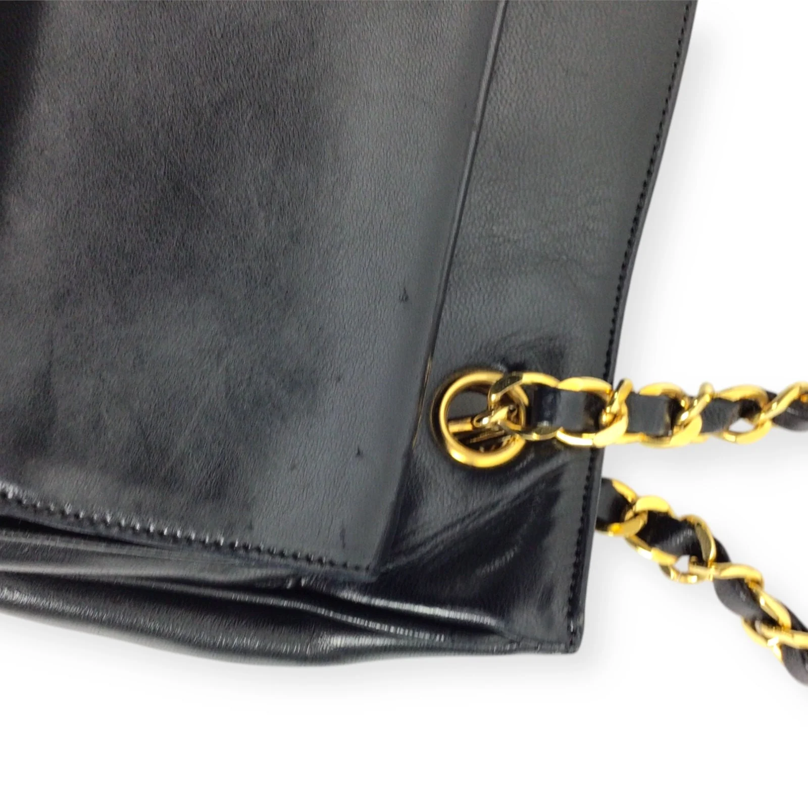 Authentic Chanel Classic Flap Bag Black Caviar Leather Gold Hardware - Image 14