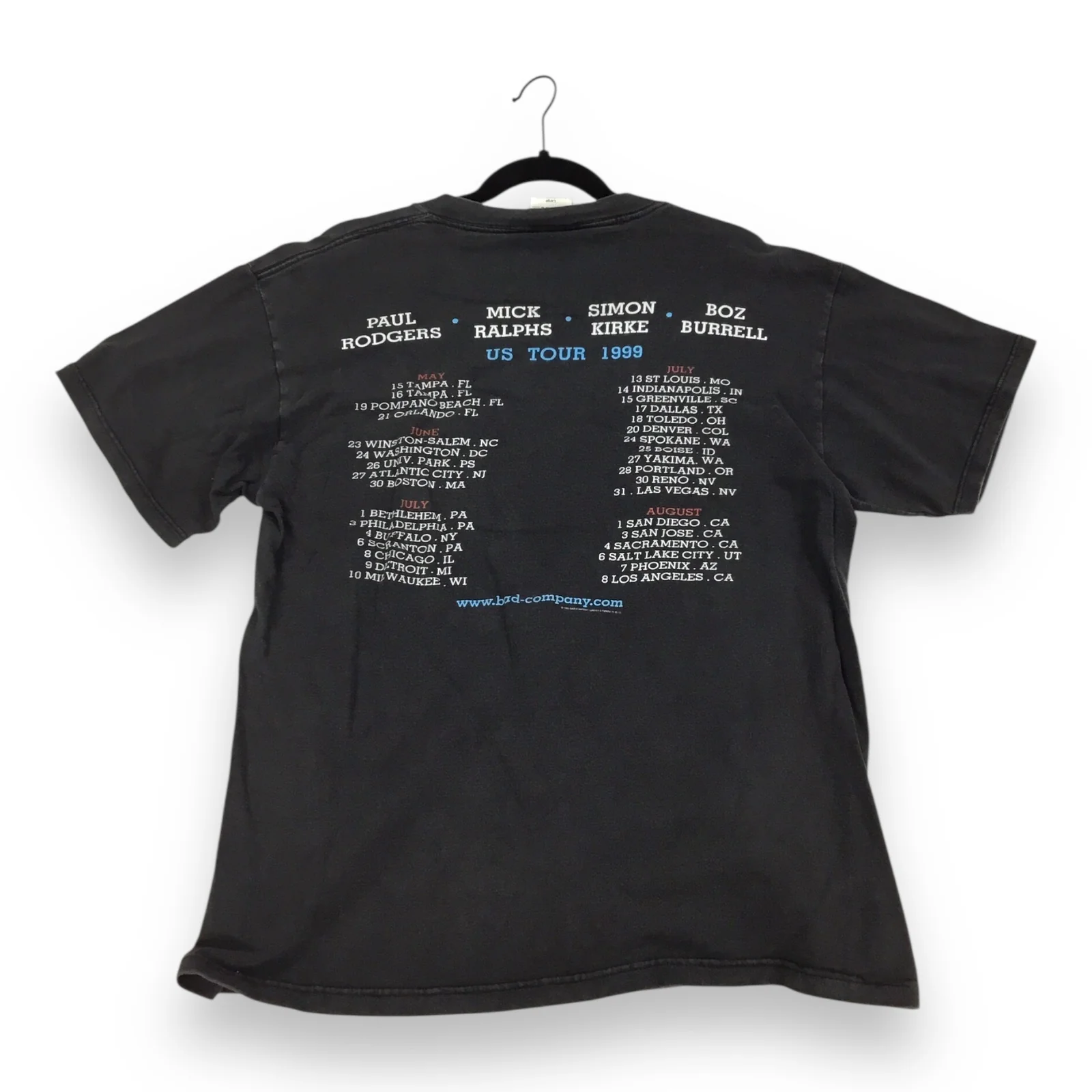 Bad Company 1999 US Tour T-Shirt Concert T-Shirt - Image 2