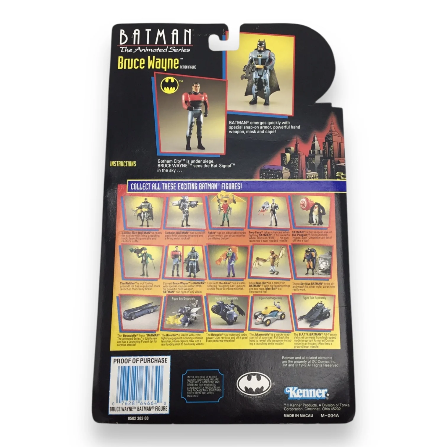 Batman The Animated Series Bruce Wayne Action Figure with Batman Armor 1992 - Image 2