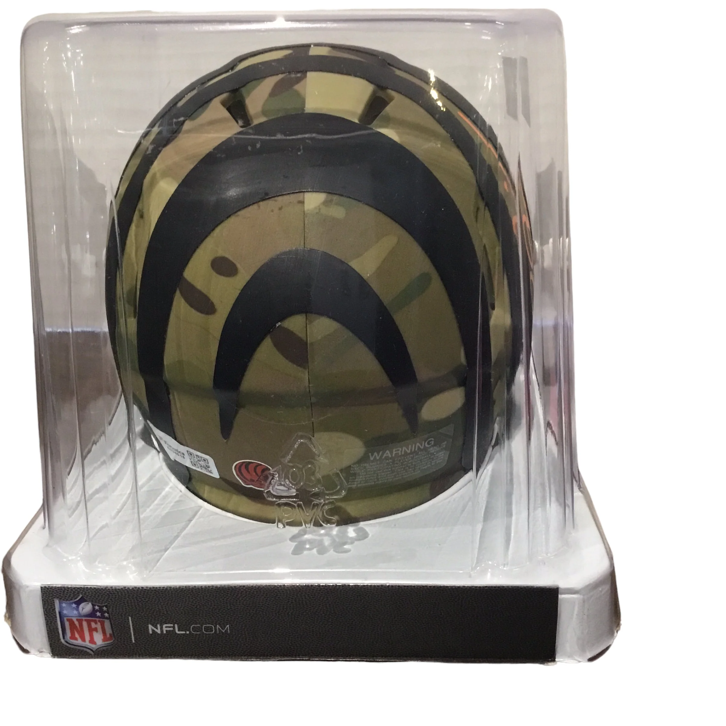 Boomer Esiason Autographed Cincinnati Bengals Camo Mini Helmet with Fanatics Certification - Image 3