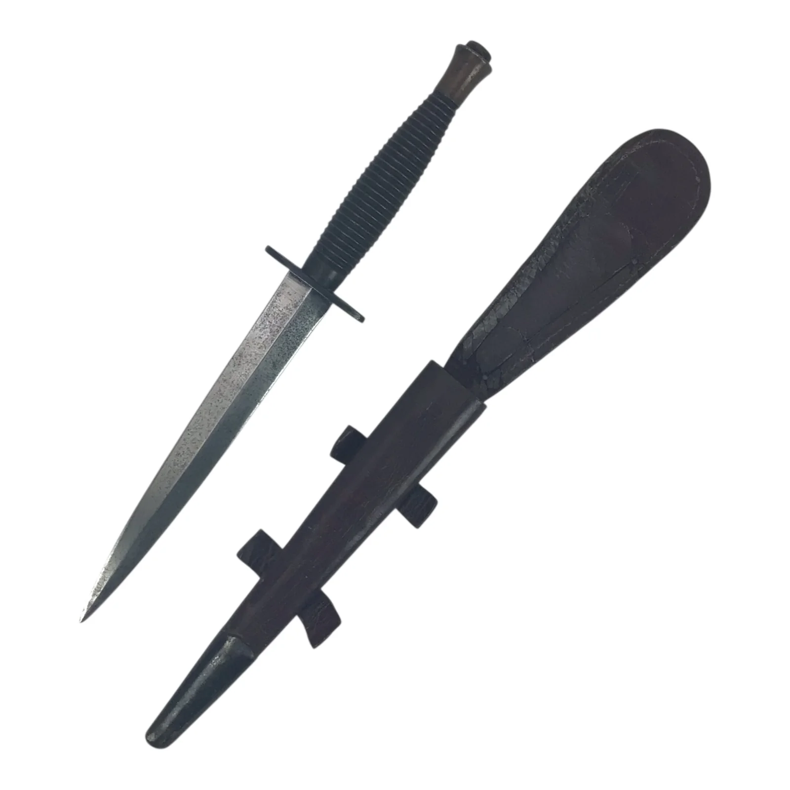 British Post-WW2 Fairbairn Sykes Fighting Knife with Scabbard