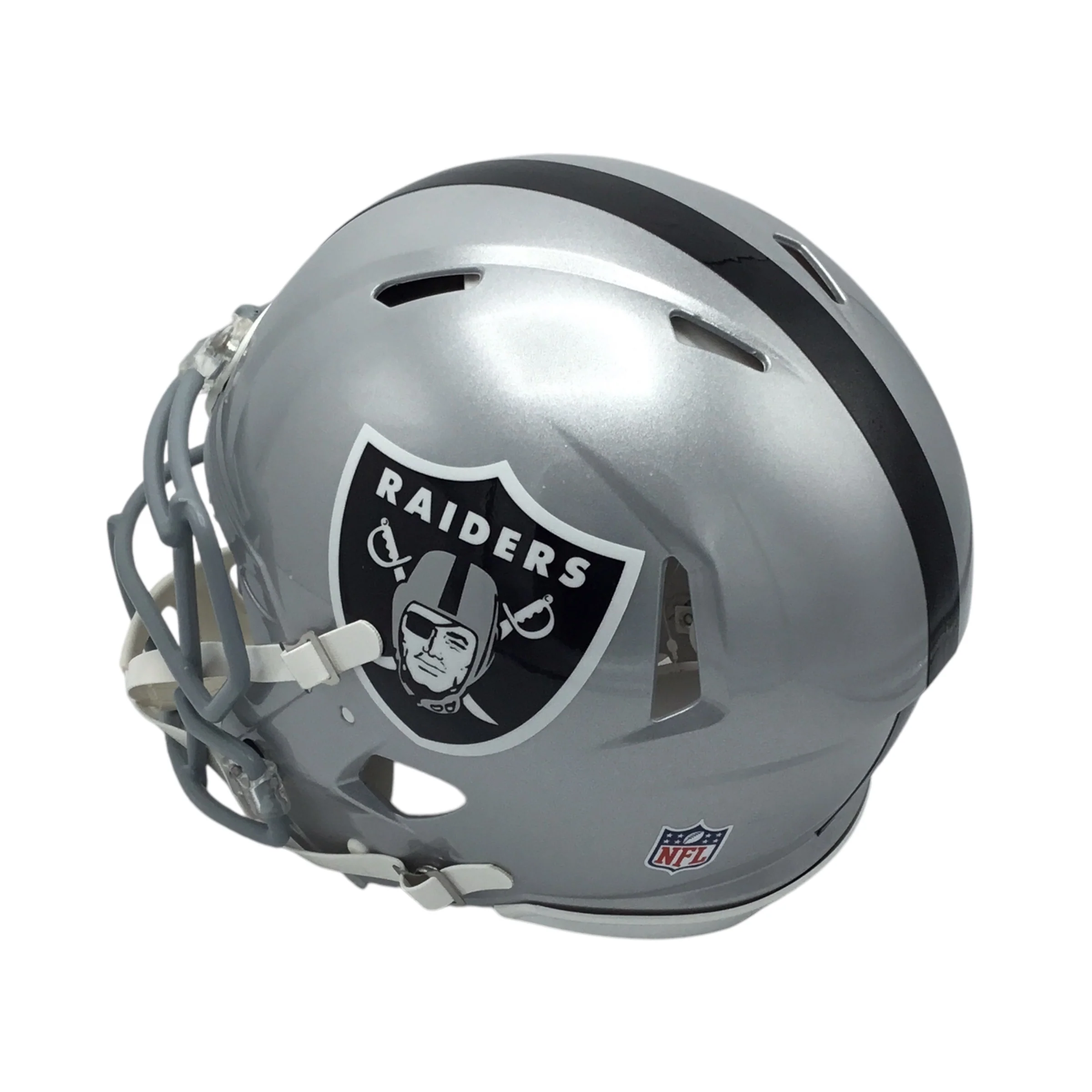 Brock Bowers FSA Raiders Pro Style Speed Helmet with Autograph and Rookie Stats Inscription - Image 3