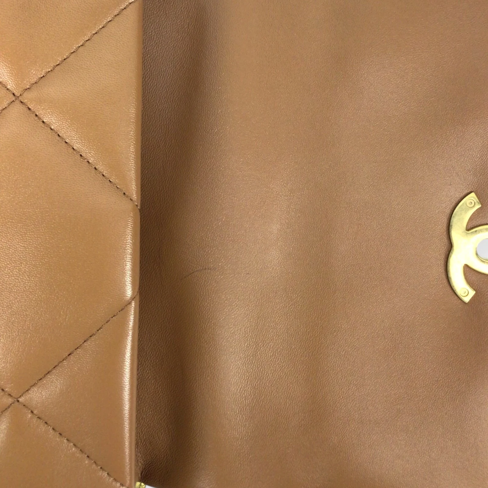 Chanel 19 Medium Flap Bag - Authentic Quilted Lambskin in Brown - Image 13