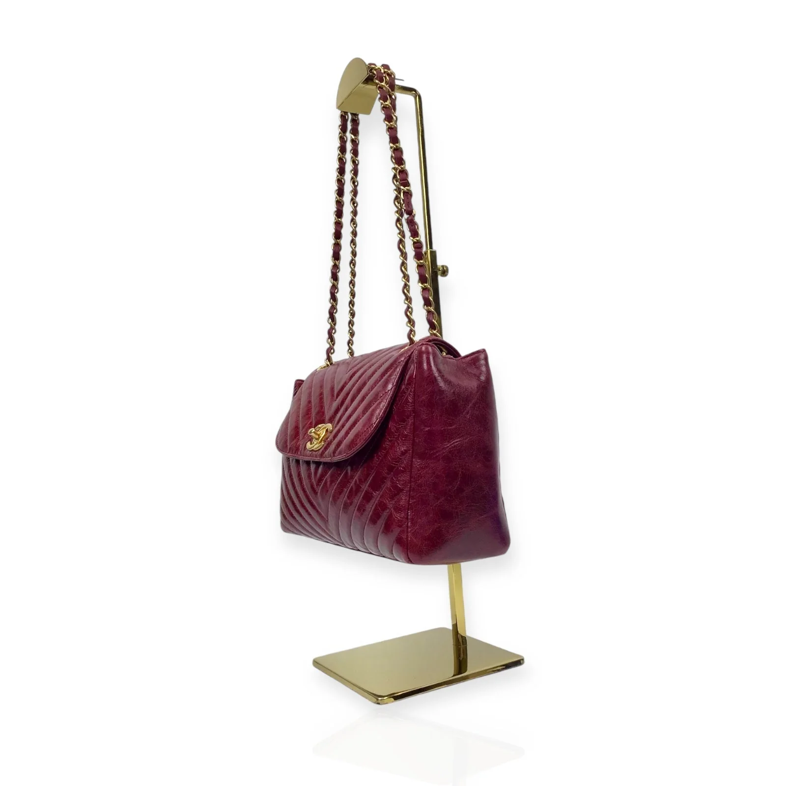 Chanel Burgundy Flap Bag - Classic Double Chain in Luxe Burgundy Leather - Image 13