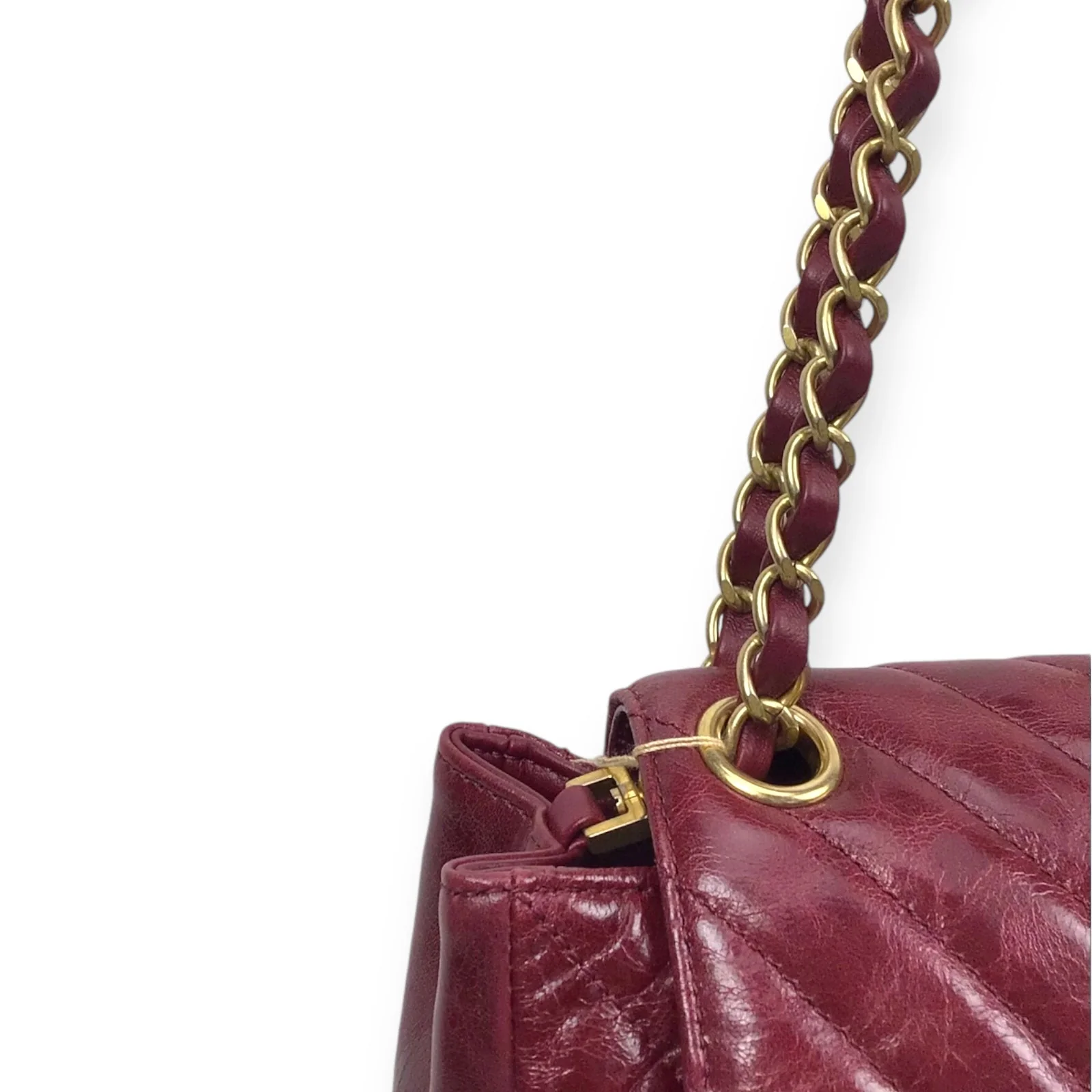 Chanel Burgundy Flap Bag - Classic Double Chain in Luxe Burgundy Leather - Image 14