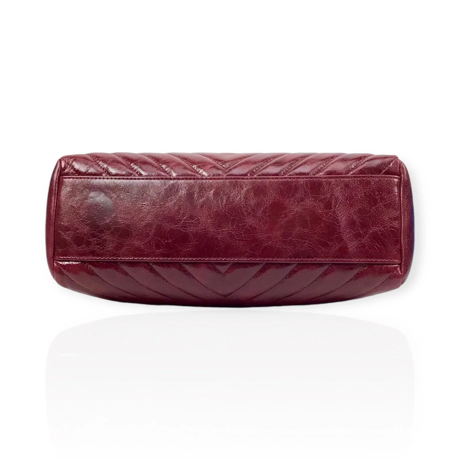 Chanel Burgundy Flap Bag - Classic Double Chain in Luxe Burgundy Leather - Image 8