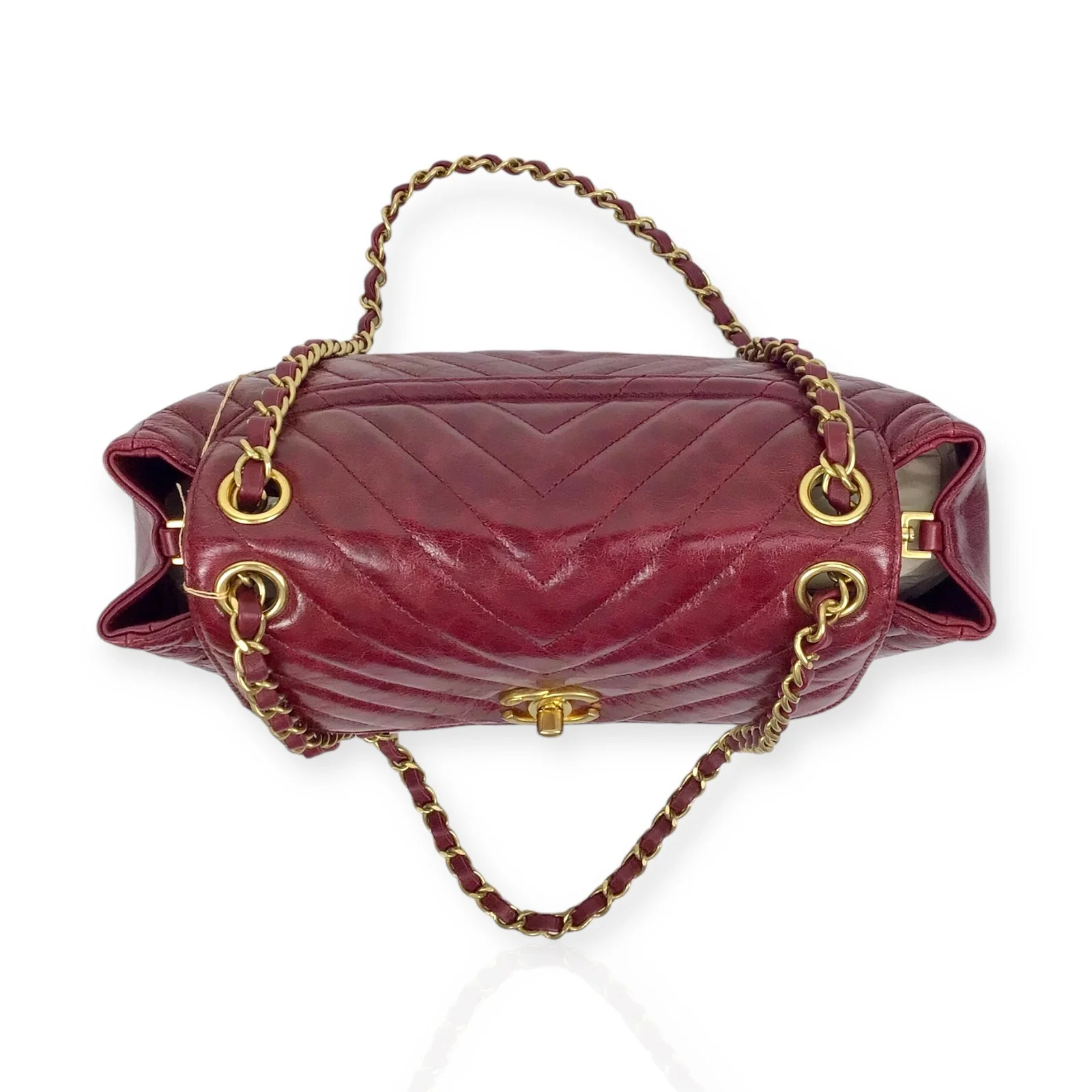 Chanel Burgundy Flap Bag - Classic Double Chain in Luxe Burgundy Leather - Image 9