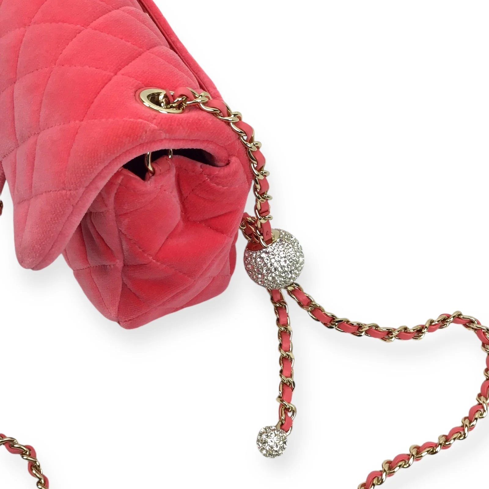 Chanel Mini Pearl Crush Flap - Pink Velvet Quilted Mini Rectangle Handbag - Image 7