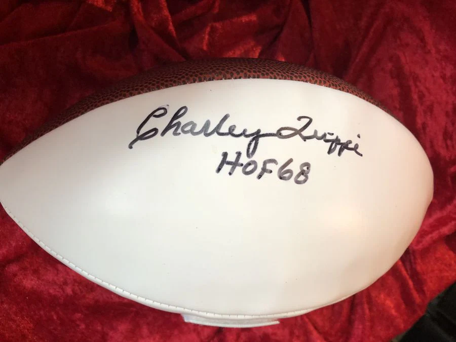 Charlie Trippi Cardinals Signed Football Shadowbox w/ Card & Figure JSA COA - Image 3