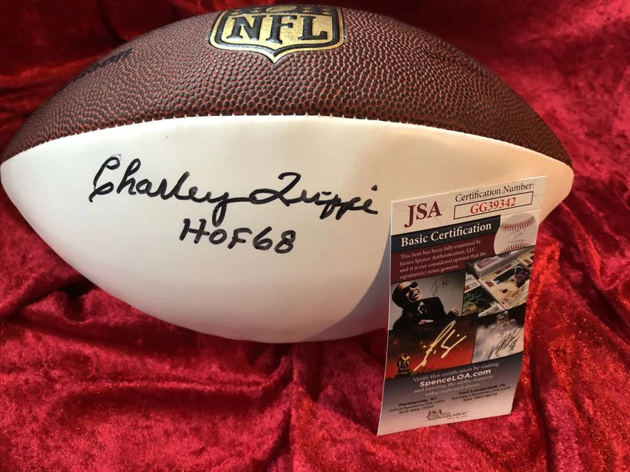 Charlie Trippi Cardinals Signed Football Shadowbox w/ Card & Figure JSA COA - Image 4