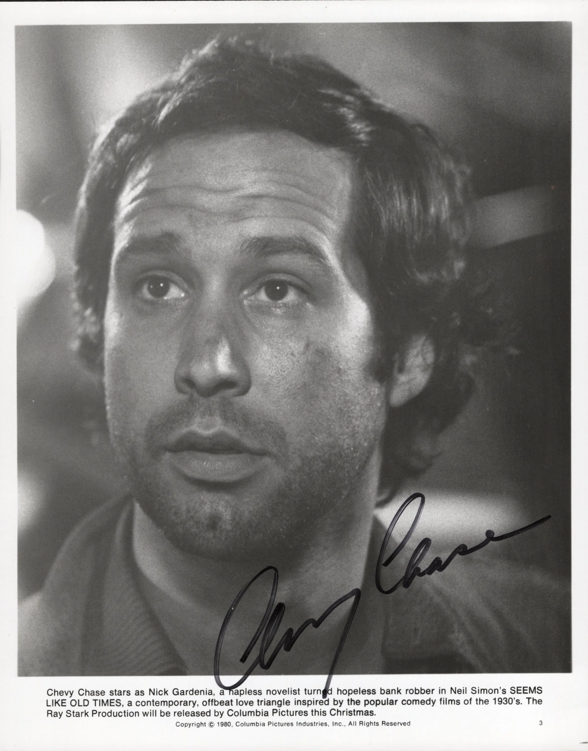 Chevy Chase Signed Photo 8x10 in Seems Like Old Times