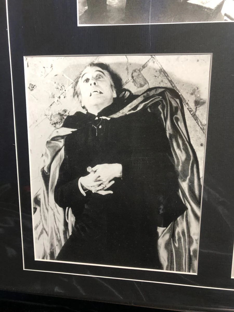 Christopher Lee autographed index card in collage w/ JSA certification - Image 5