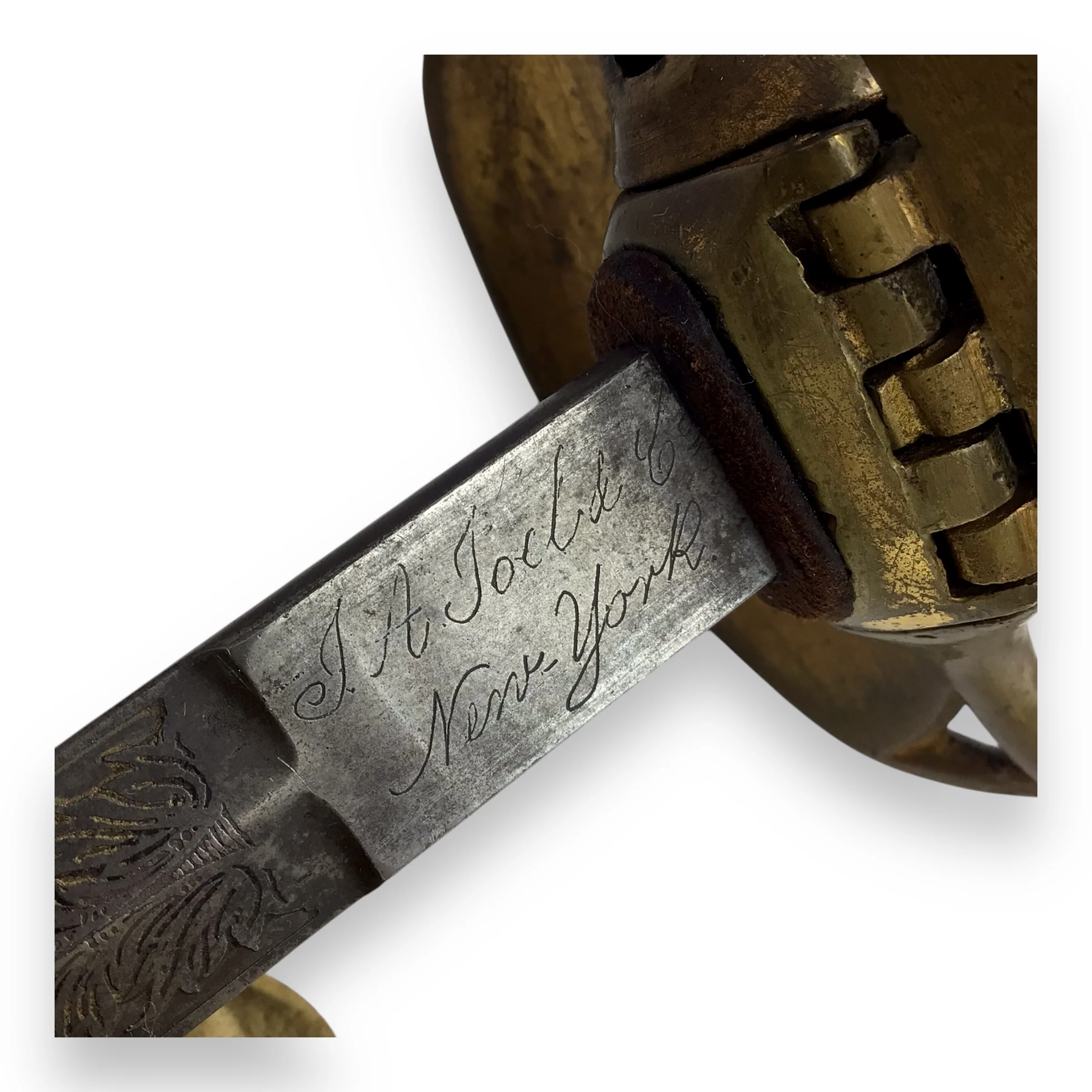 Civil War 1860 Whistle Sword Named J.A. Joel & Co w/ Sheath & Original Bag - Image 4
