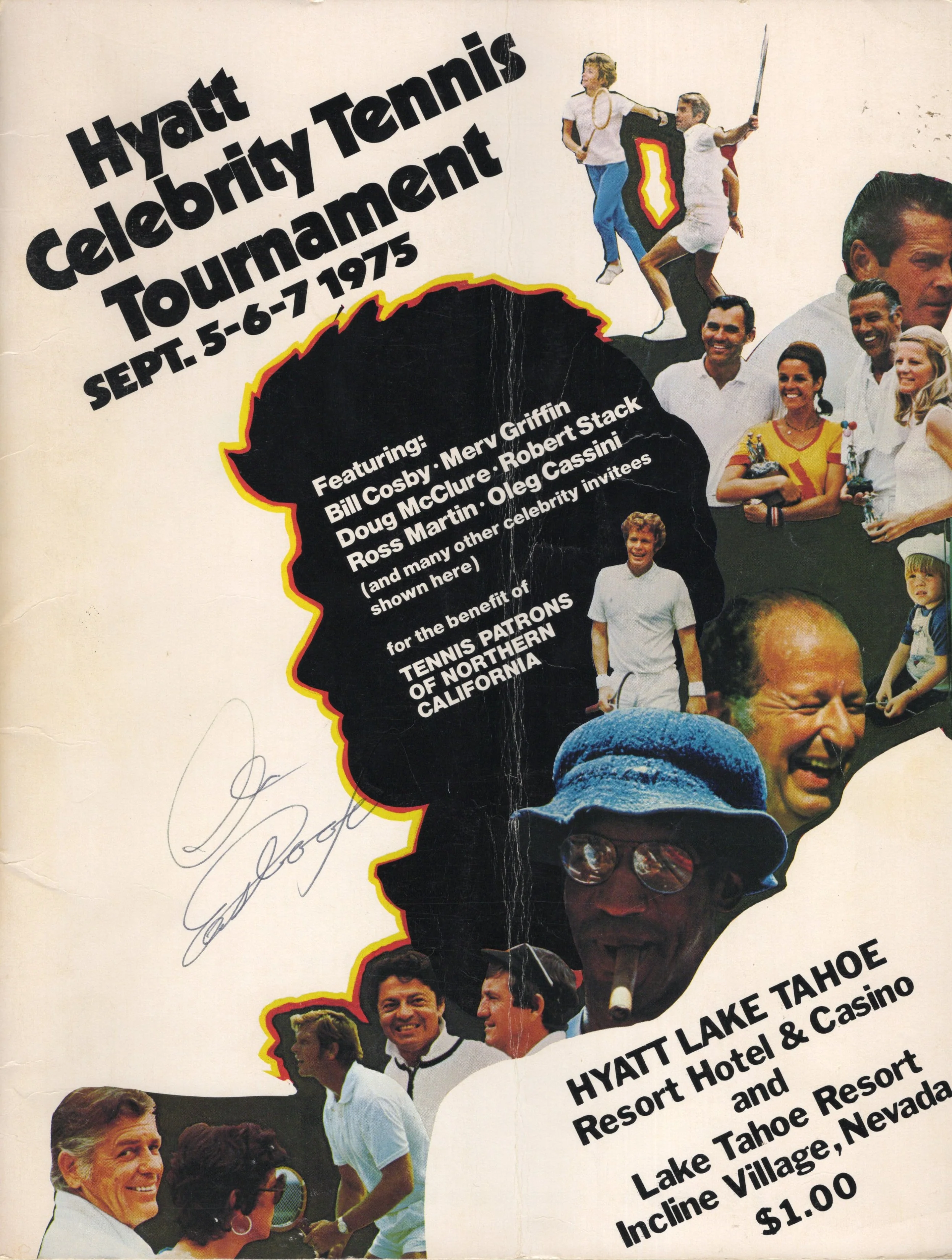 Clint Eastwood Signed 1975 Hyatt Tennis Magazine 8.5x11, JSA & PSA LOA