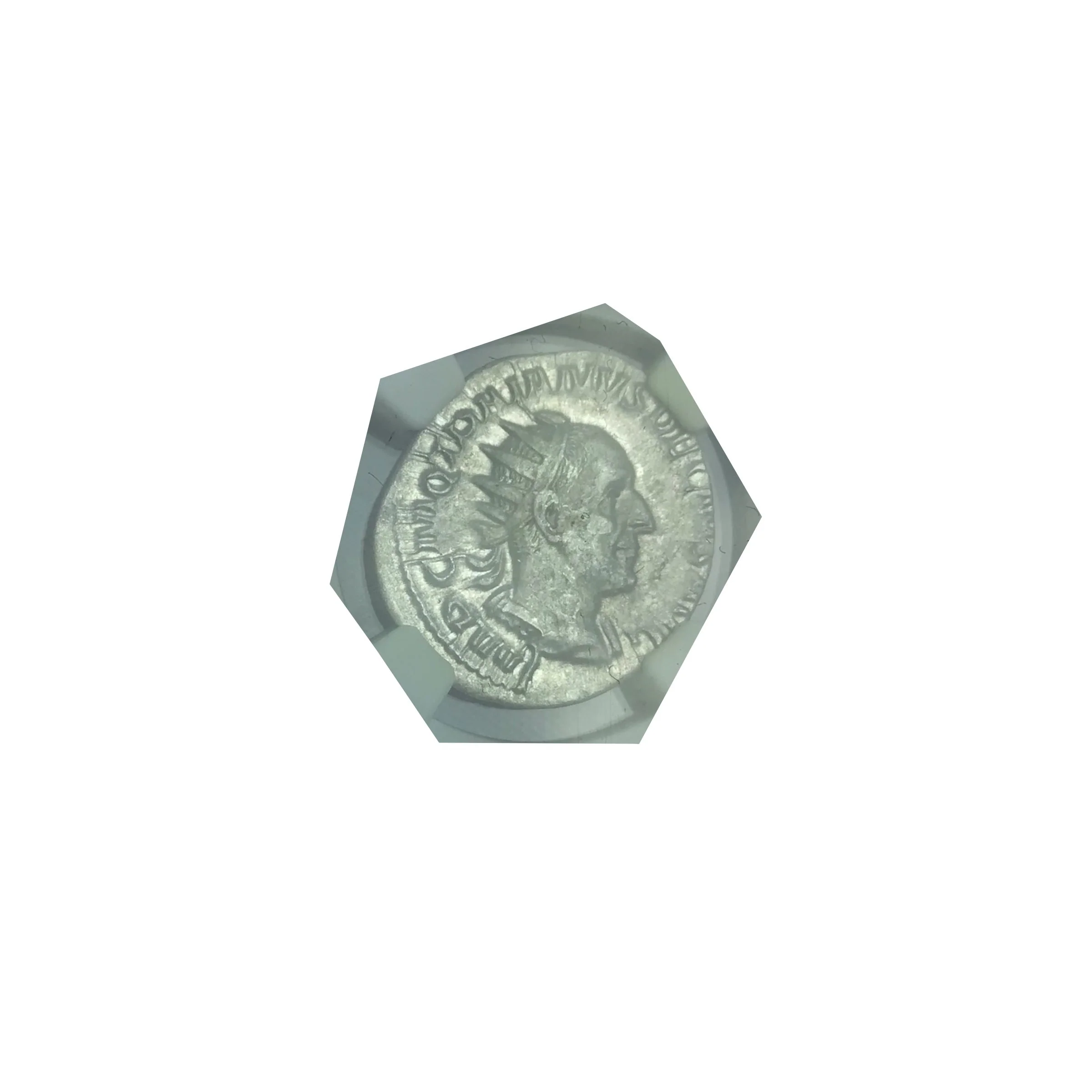 Roman Silver Coin of Trajan Decius AD 249-251 AR Denarius NGC MS - Image 2