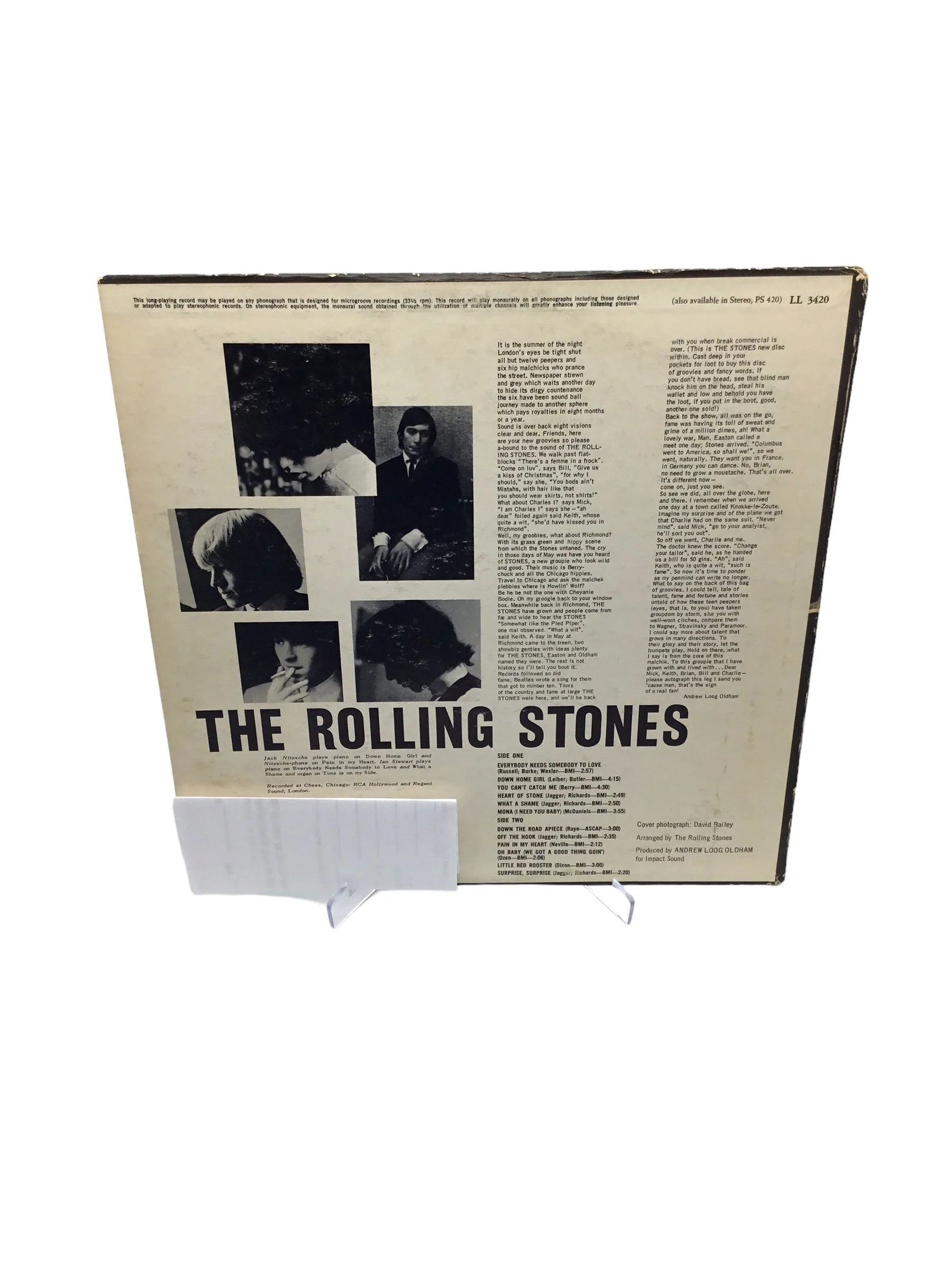 1965 The Rolling Stones, Now! Cover & Vinyl VG+ Cover VG London Mono LL-3420 - Image 2