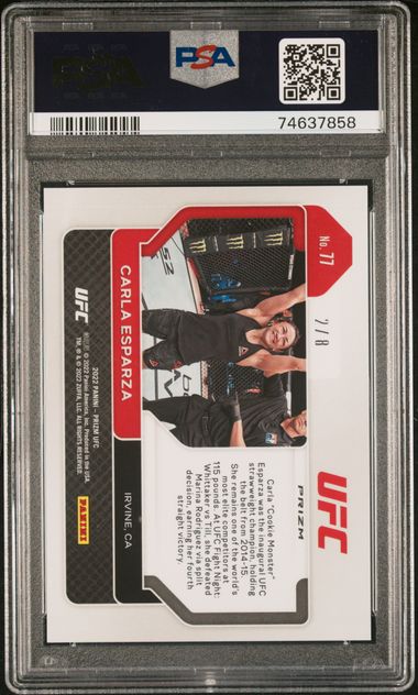 CARLA ESPARZA - 2022 PANINI PRIZM UFC - #77 OCTAGON PRIZM - PSA MINT 9 - Image 2