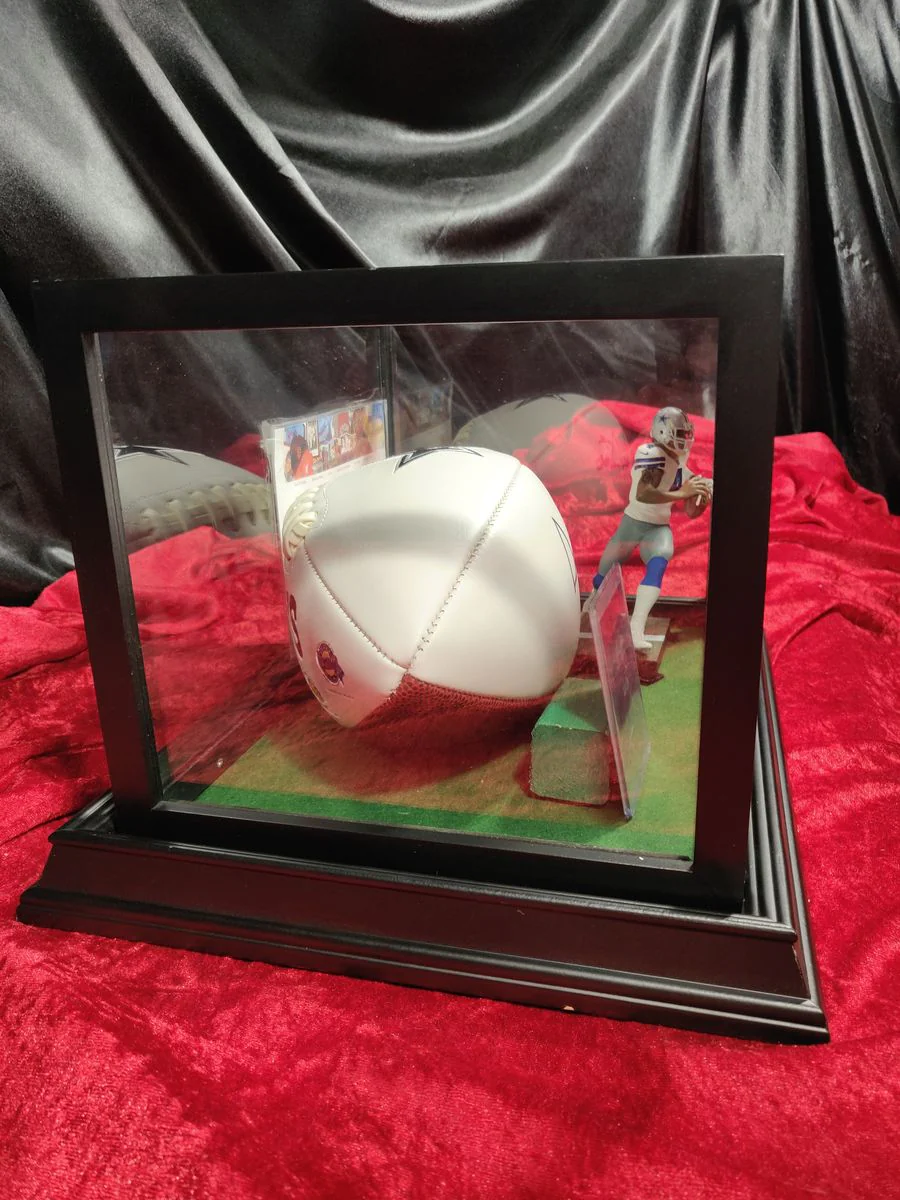 Dak Prescott Dallas Cowboys Autographed Football Shadowbox with Card and Figure - Image 5