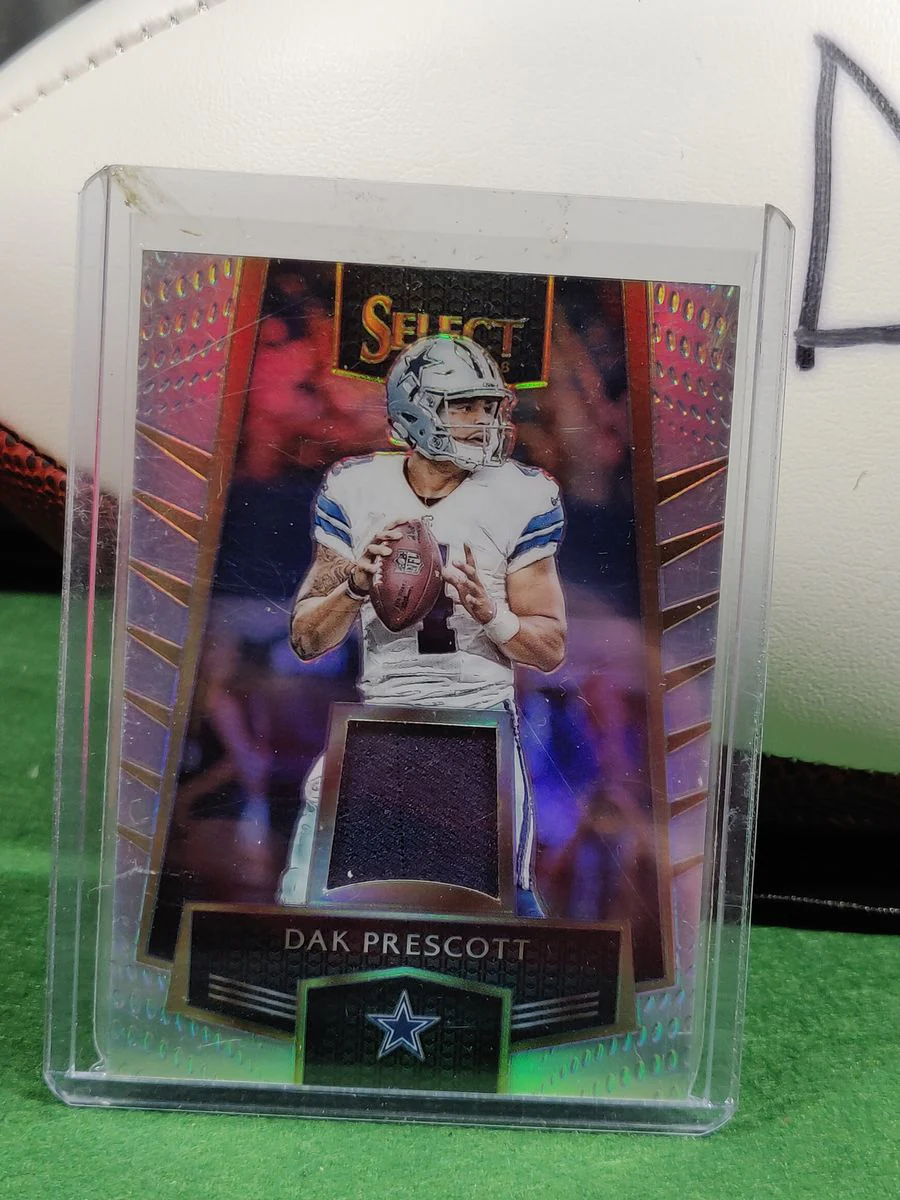 Dak Prescott Dallas Cowboys Autographed Football Shadowbox with Card and Figure - Image 7