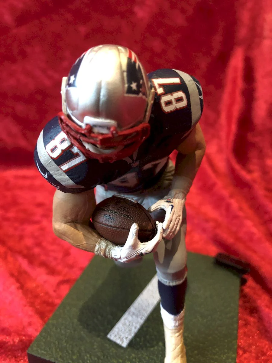 Rob Gronkowski Patriots Certified Authentic Autographed Football Shadowbox & Game Used Material Card #66/87 - Image 3