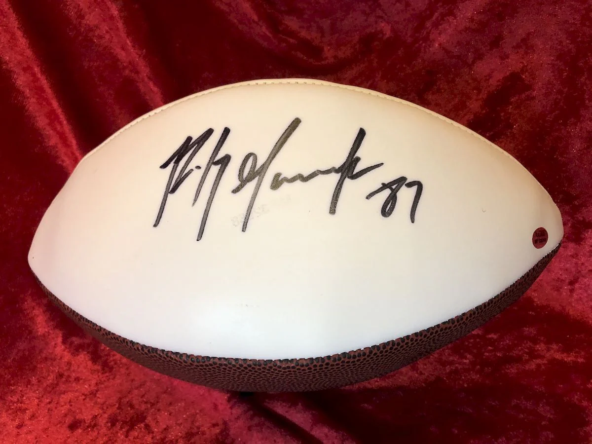 Rob Gronkowski Patriots Certified Authentic Autographed Football Shadowbox & Game Used Material Card #66/87 - Image 6