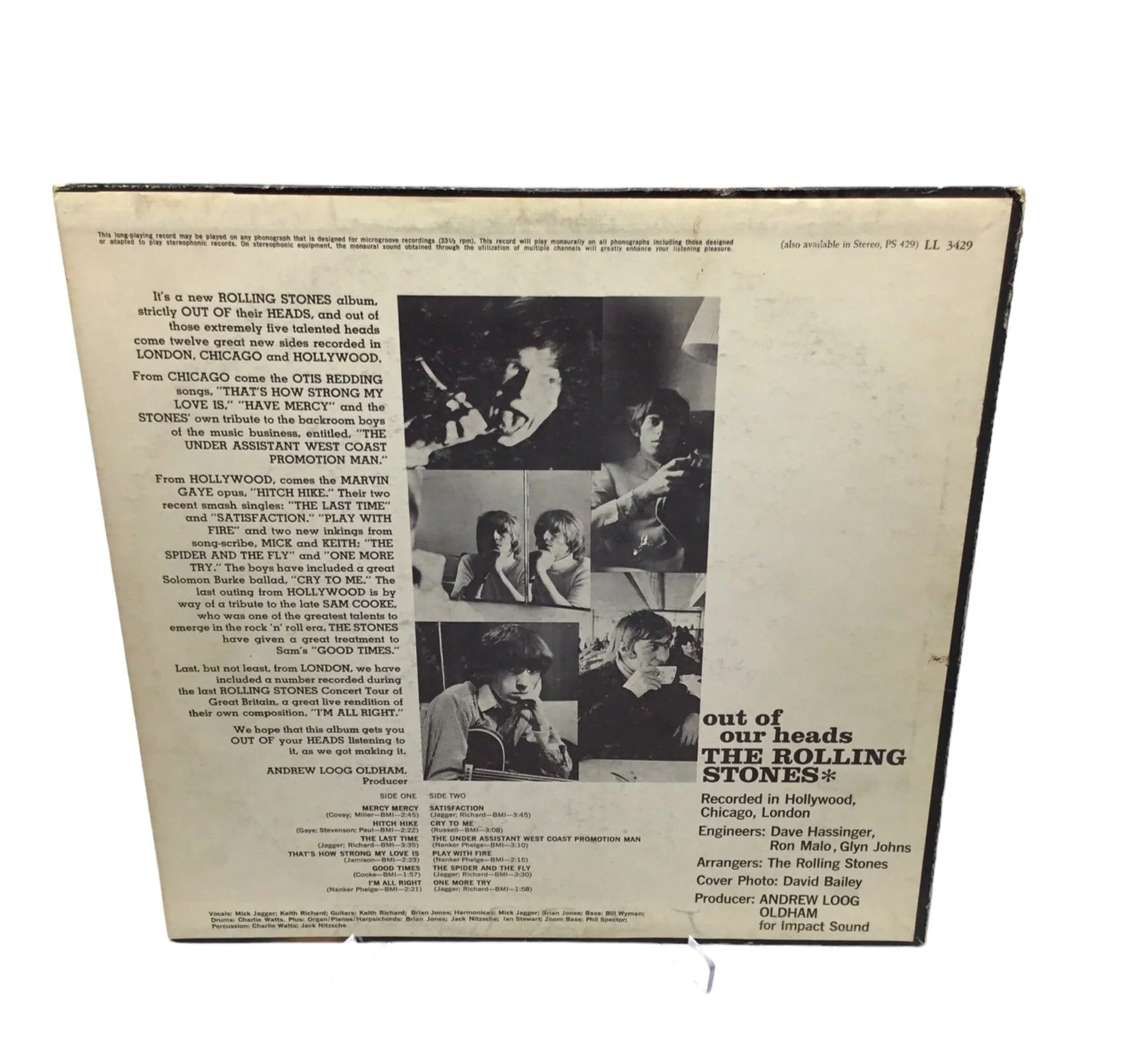 1965 The Rolling Stones - out of our heads - Cover & Vinyl VG+ Mono FFRR Label - LL3429 - Image 2
